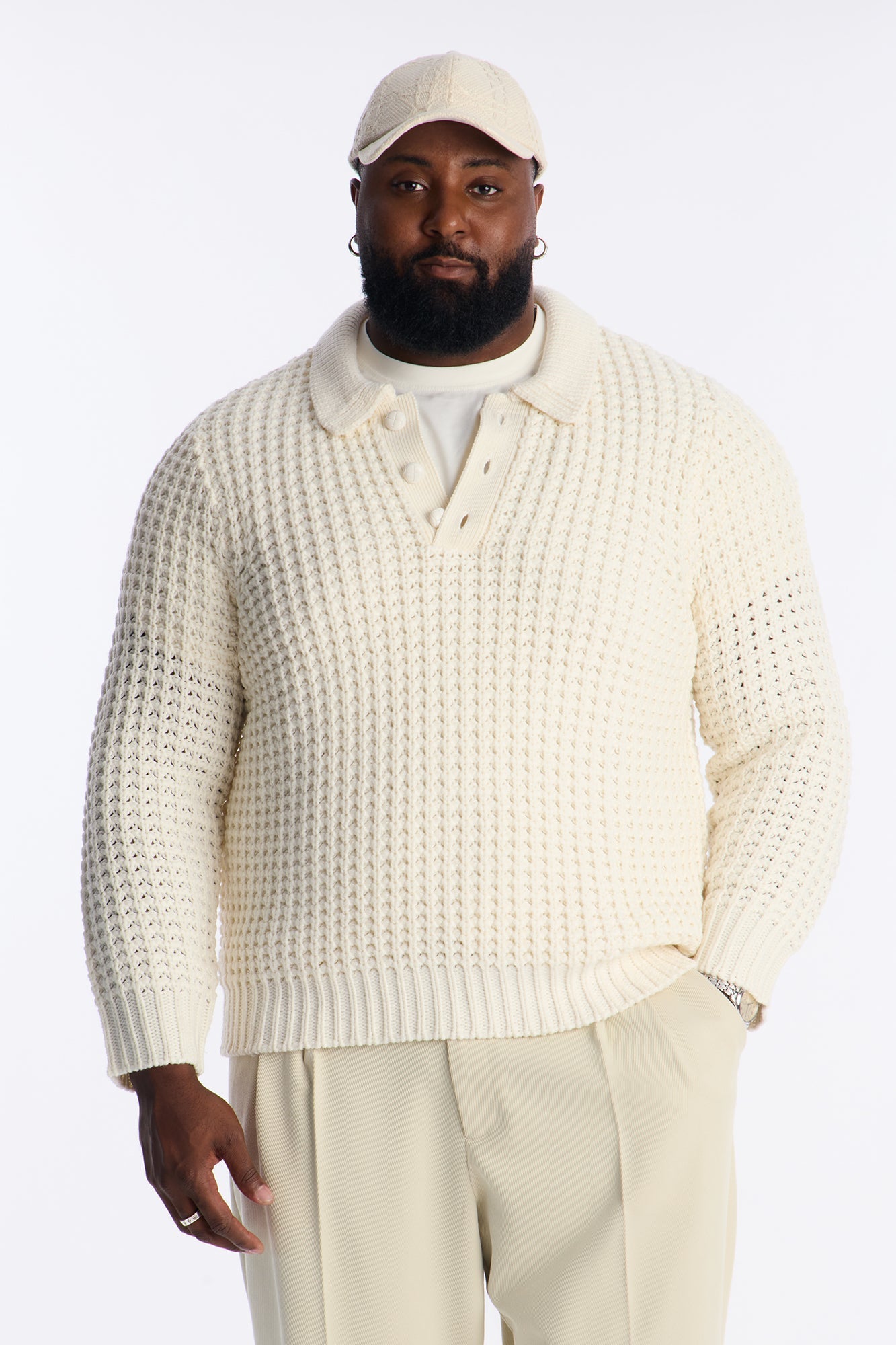 Chunky Sweater Polo - Off White
