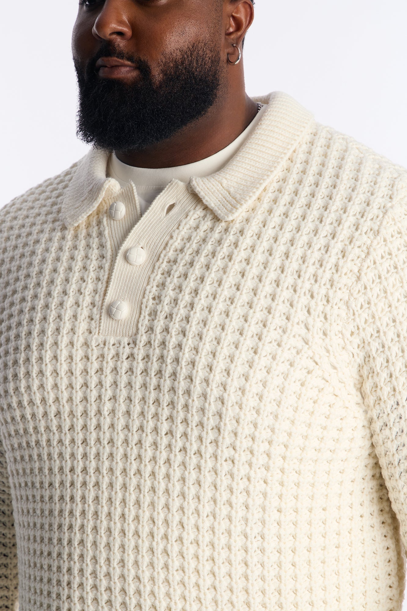 Chunky Sweater Polo - Off White