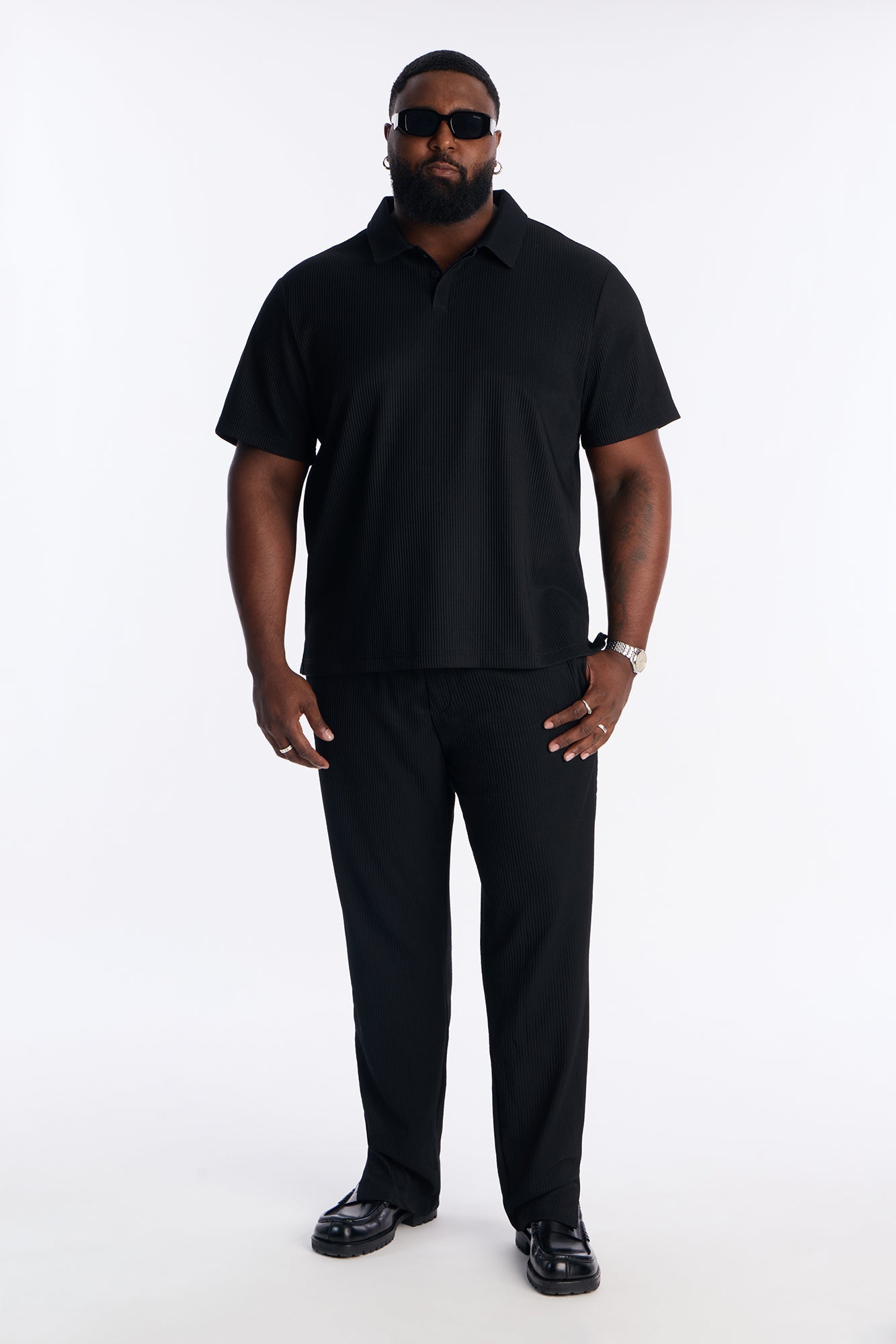 Show Up Slim Slit Pants - Black
