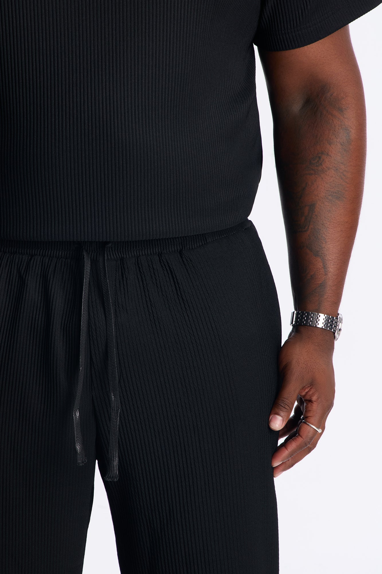 Show Up Slim Slit Pants - Black
