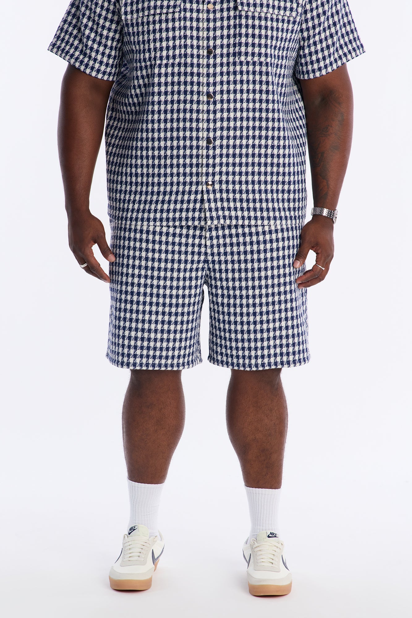 Relaxed Ludlow Checkered Short - Blue
