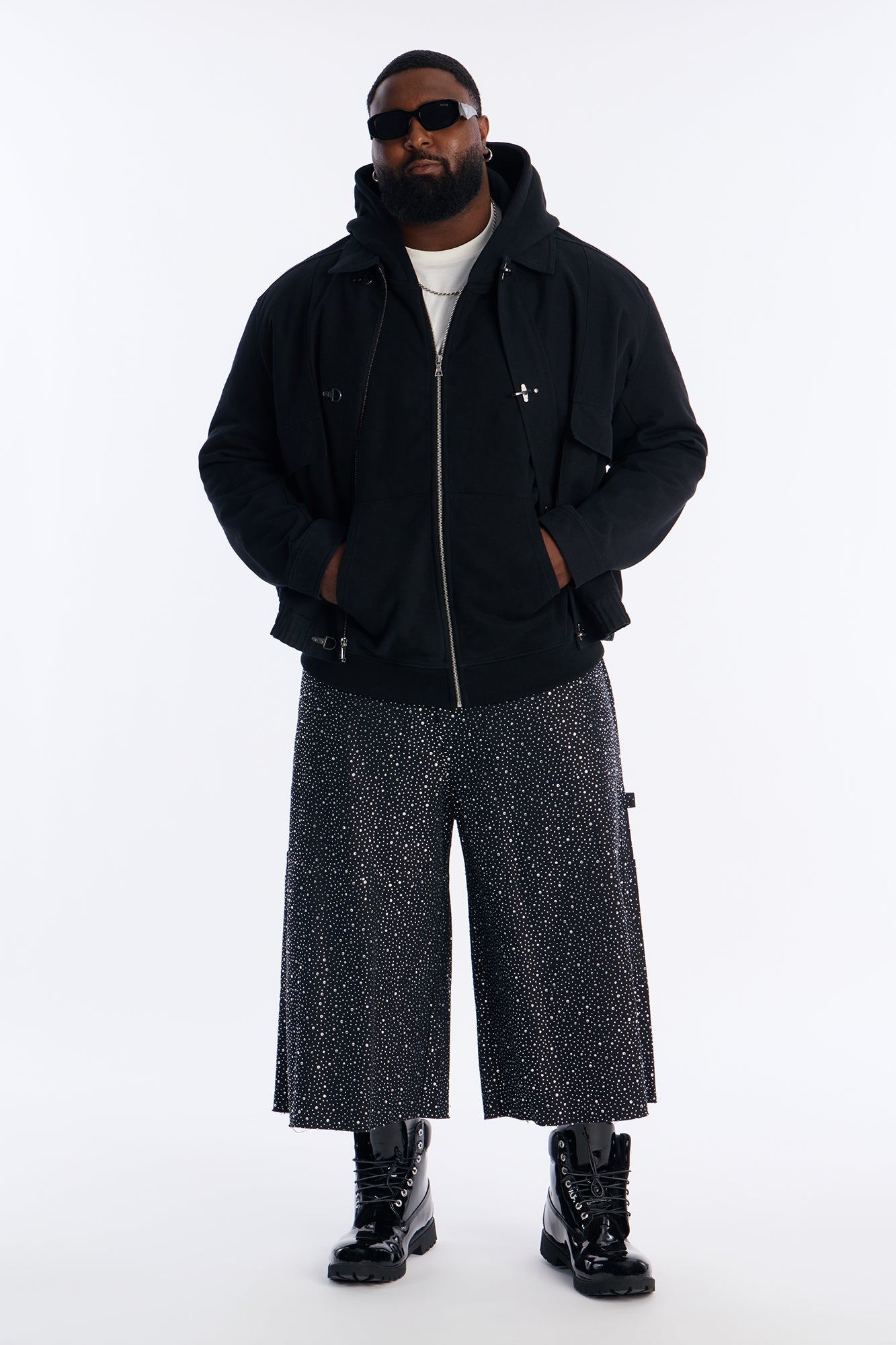 Extreme Baggy Flashing Lights Short - Black