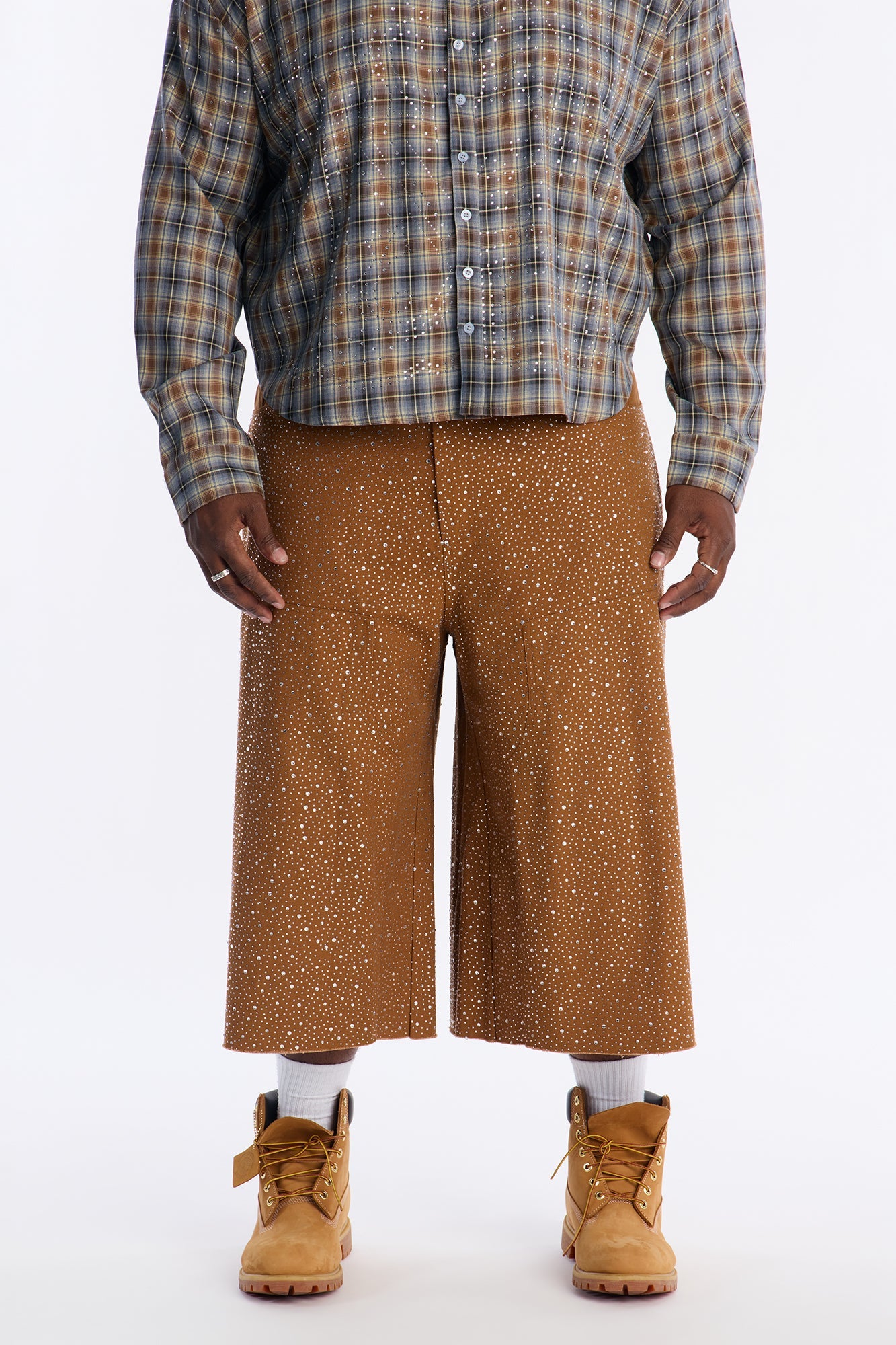 Extreme Baggy Flashing Lights Short - Tan