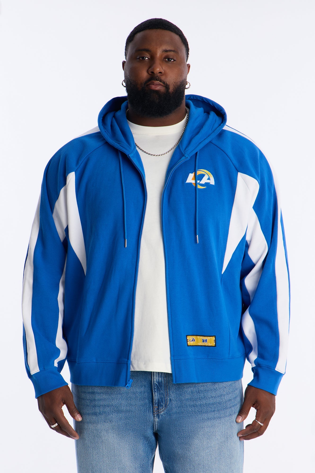 Rams Monster Oversized Zip Up Hoodie - Blue