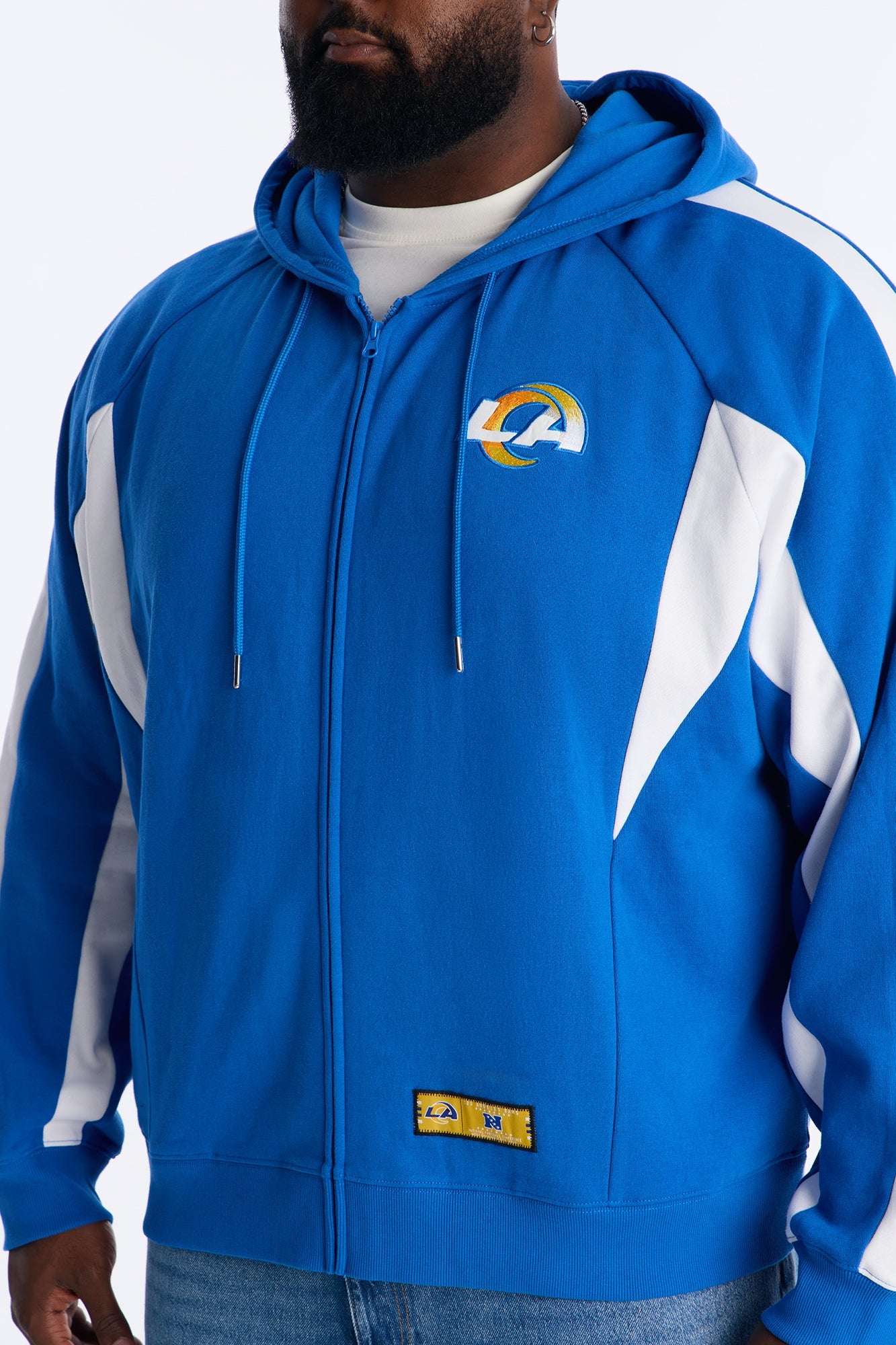 Rams Monster Oversized Zip Up Hoodie - Blue