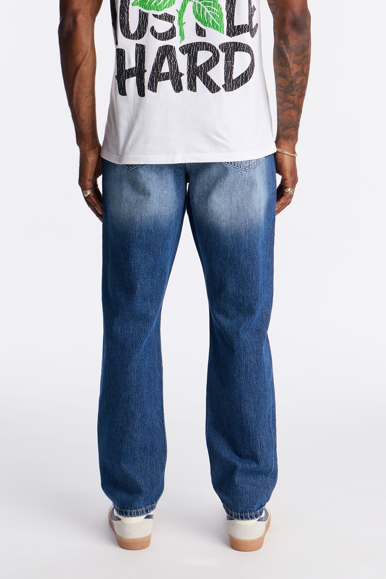 Slim Pipe Down Jean - Medium Blue Wash