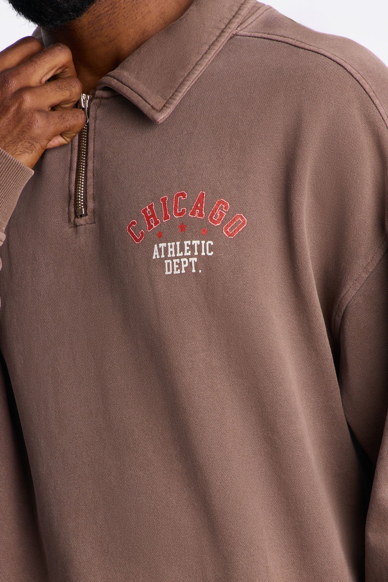 Chicago Athletic Dept Long Sleeve Polo - Brown