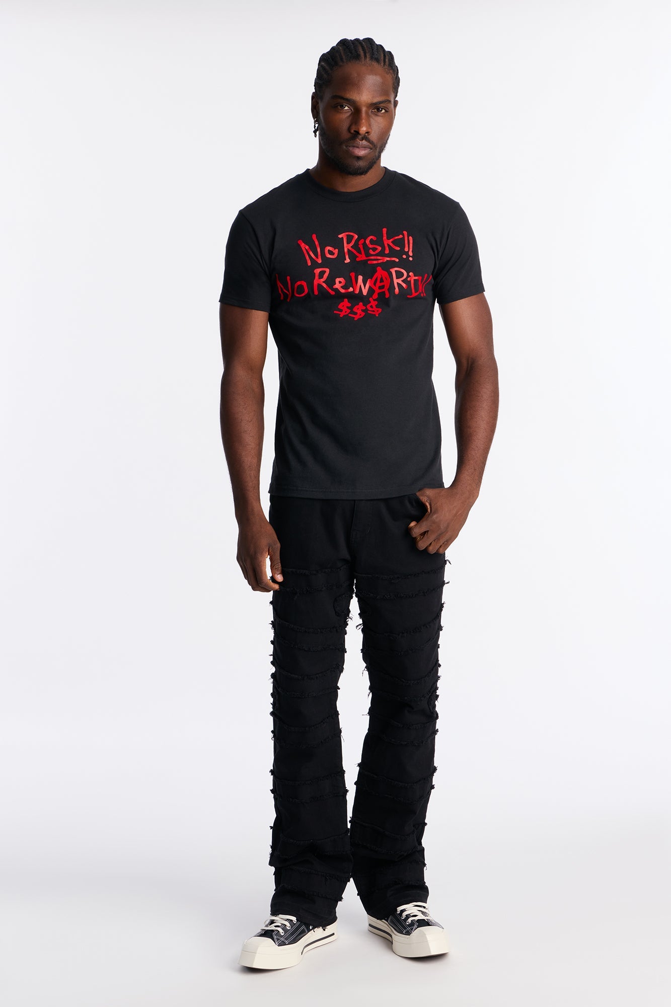 No Risk No Reward $$$ Short Sleeve Tee - Black