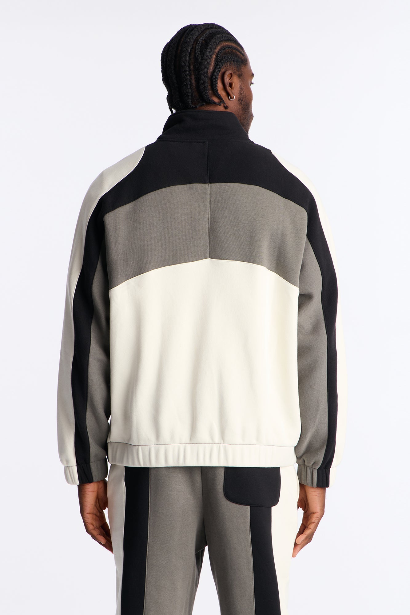 Paneled Fleece Jacket - Multi Color