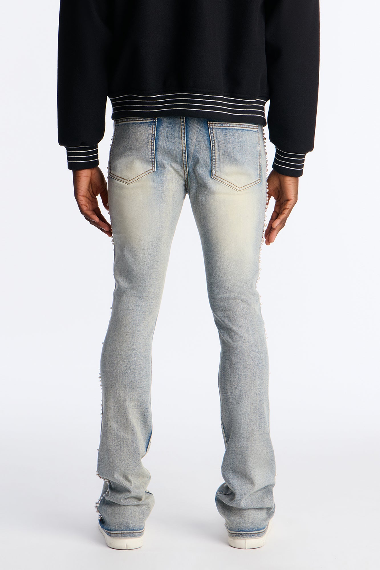 Stacked Slim Flare Pearls Within The Jewels Jean - Medium Wash