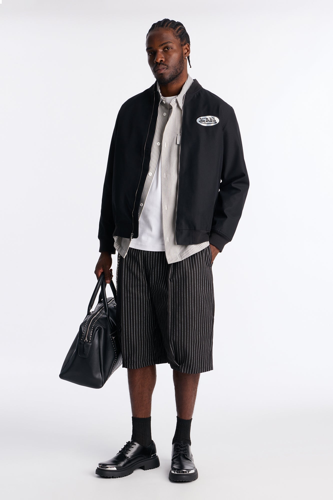 Von Dutch Iconic Patch Bomber Jacket - Black