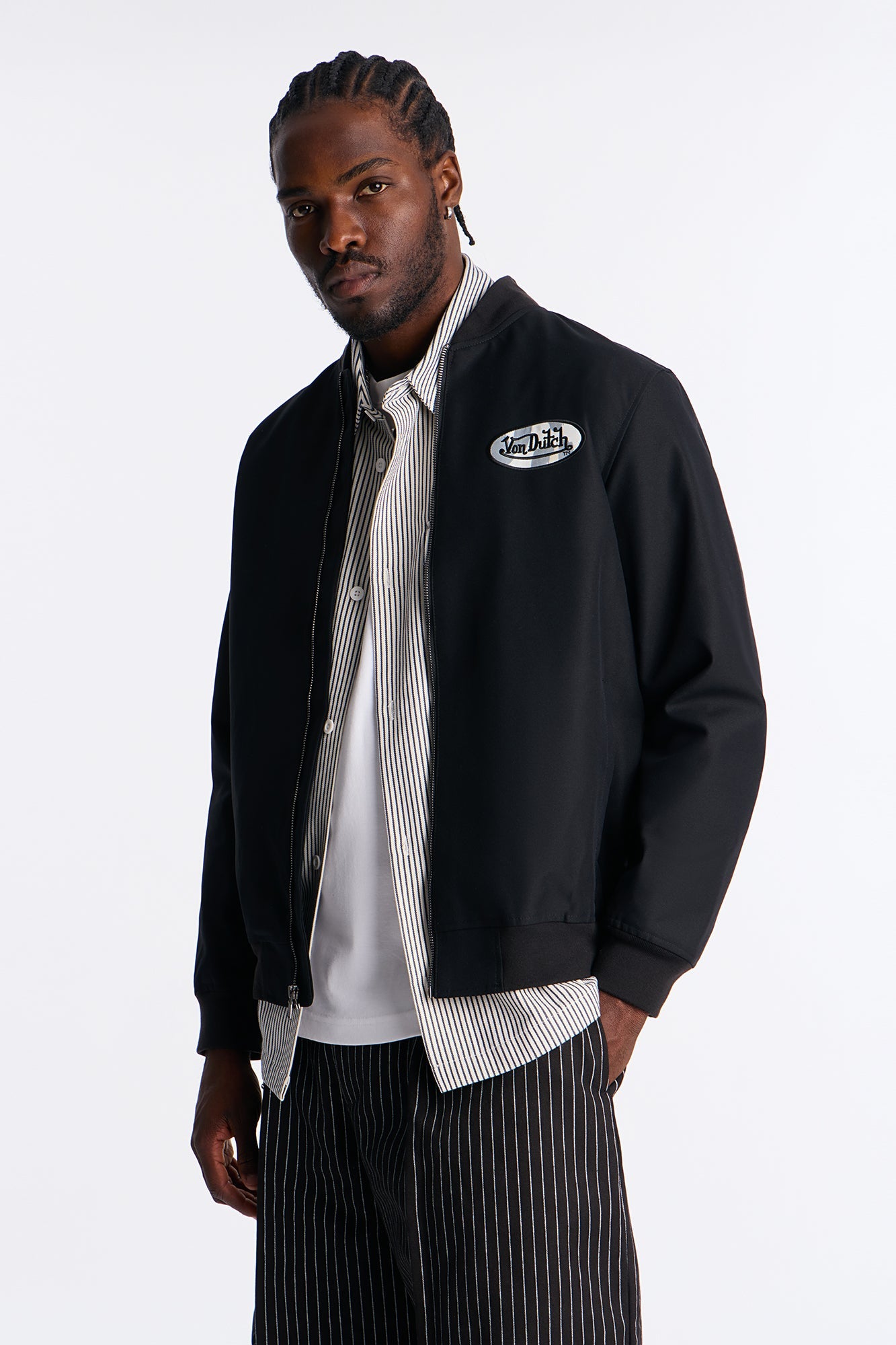 Von Dutch Iconic Patch Bomber Jacket - Black