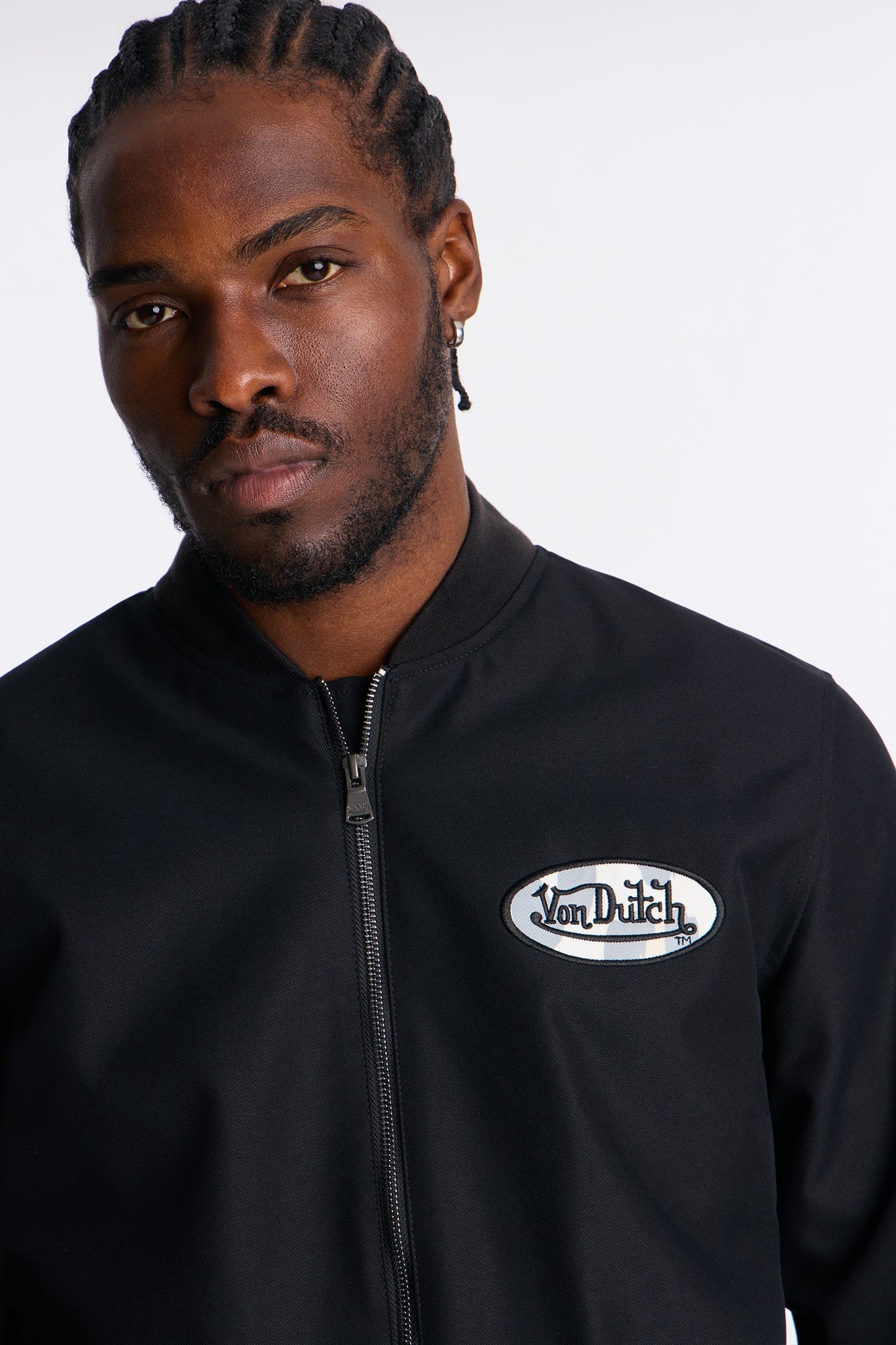 Von Dutch Iconic Patch Bomber Jacket - Black