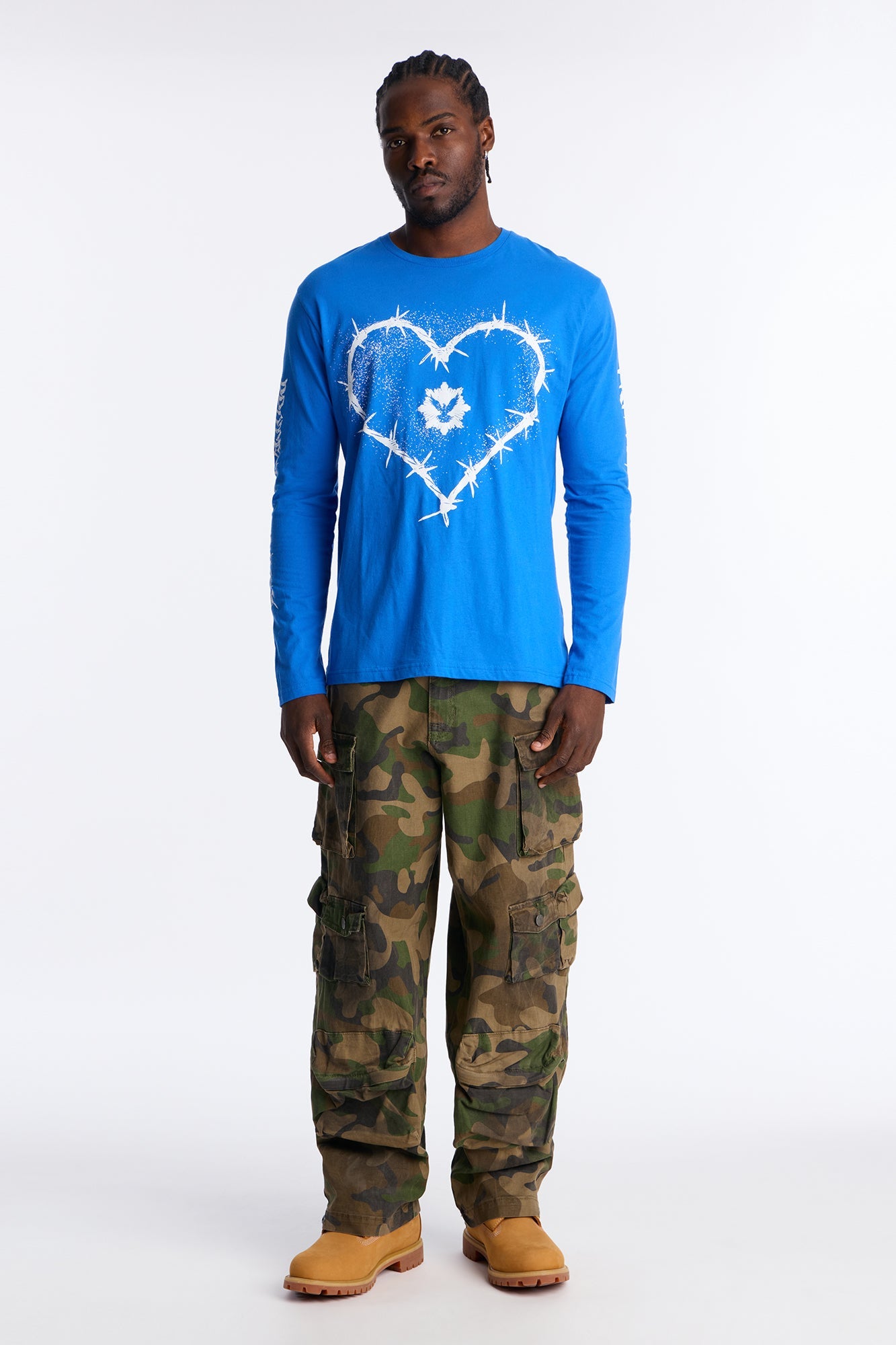 Embrace The Danger Oversized Long Sleeve Tee - Royal