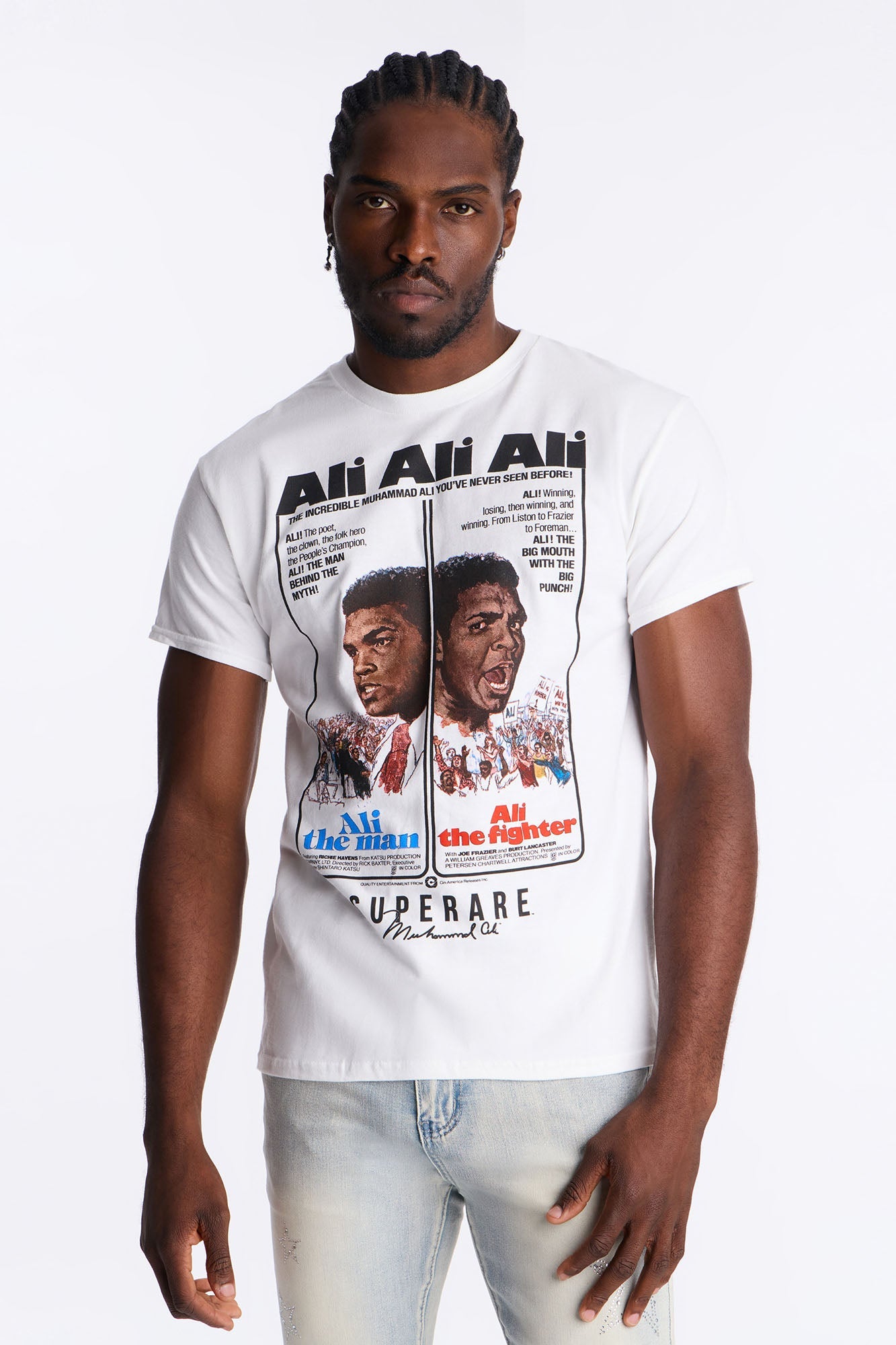 Muhammad Ali The Man The Fighter Short Sleeve Tee - White