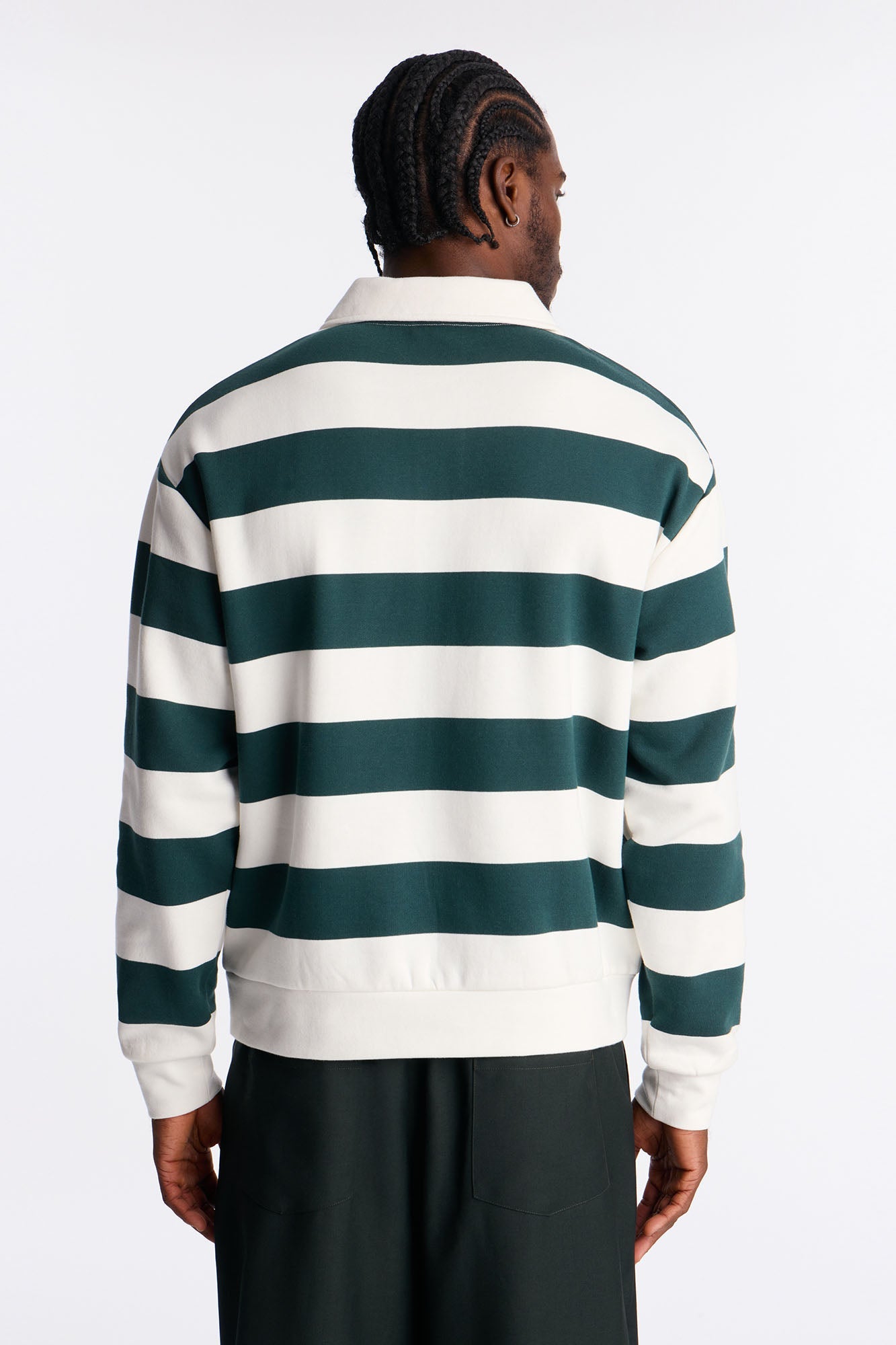 Racing Society Stripe Fleece Polo - Green