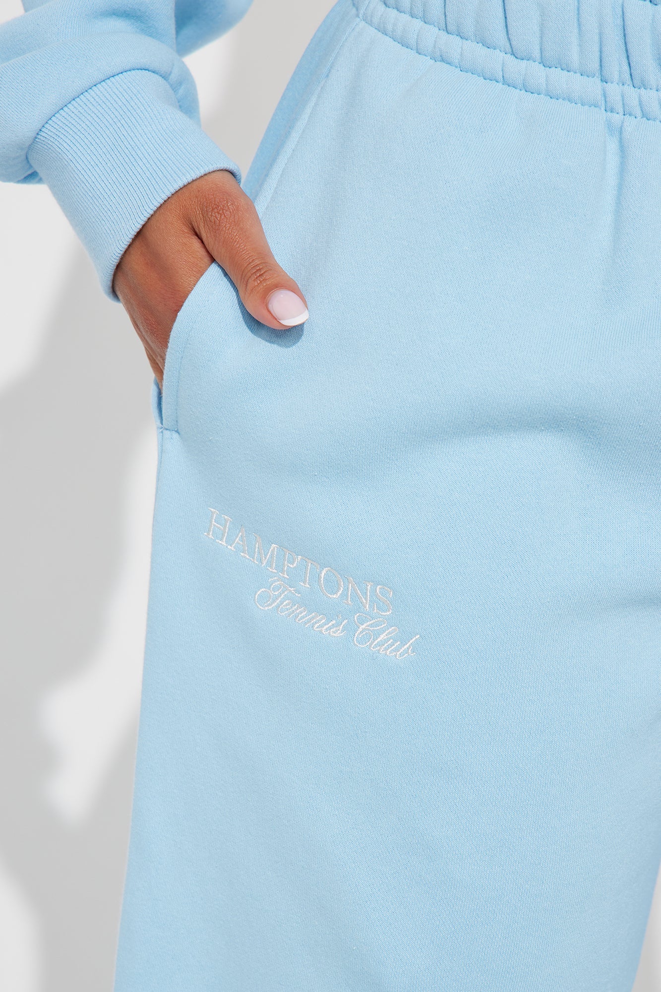 Hamptons Fleece Sweatsuit Set - Light Blue