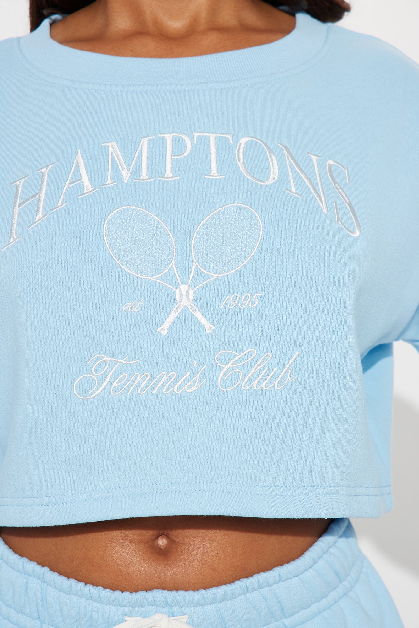 Hamptons Fleece Sweatsuit Set - Light Blue