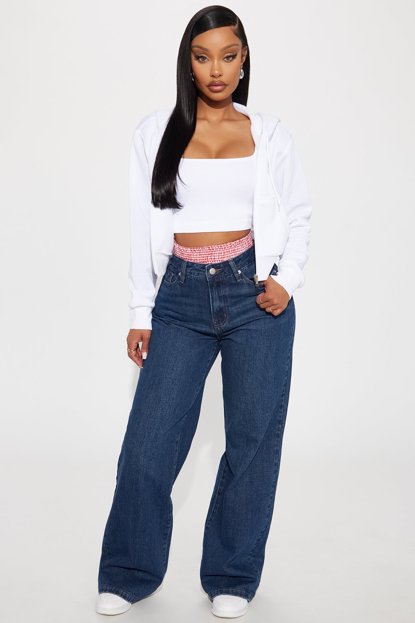 Kinsley Cropped Hoodie - White