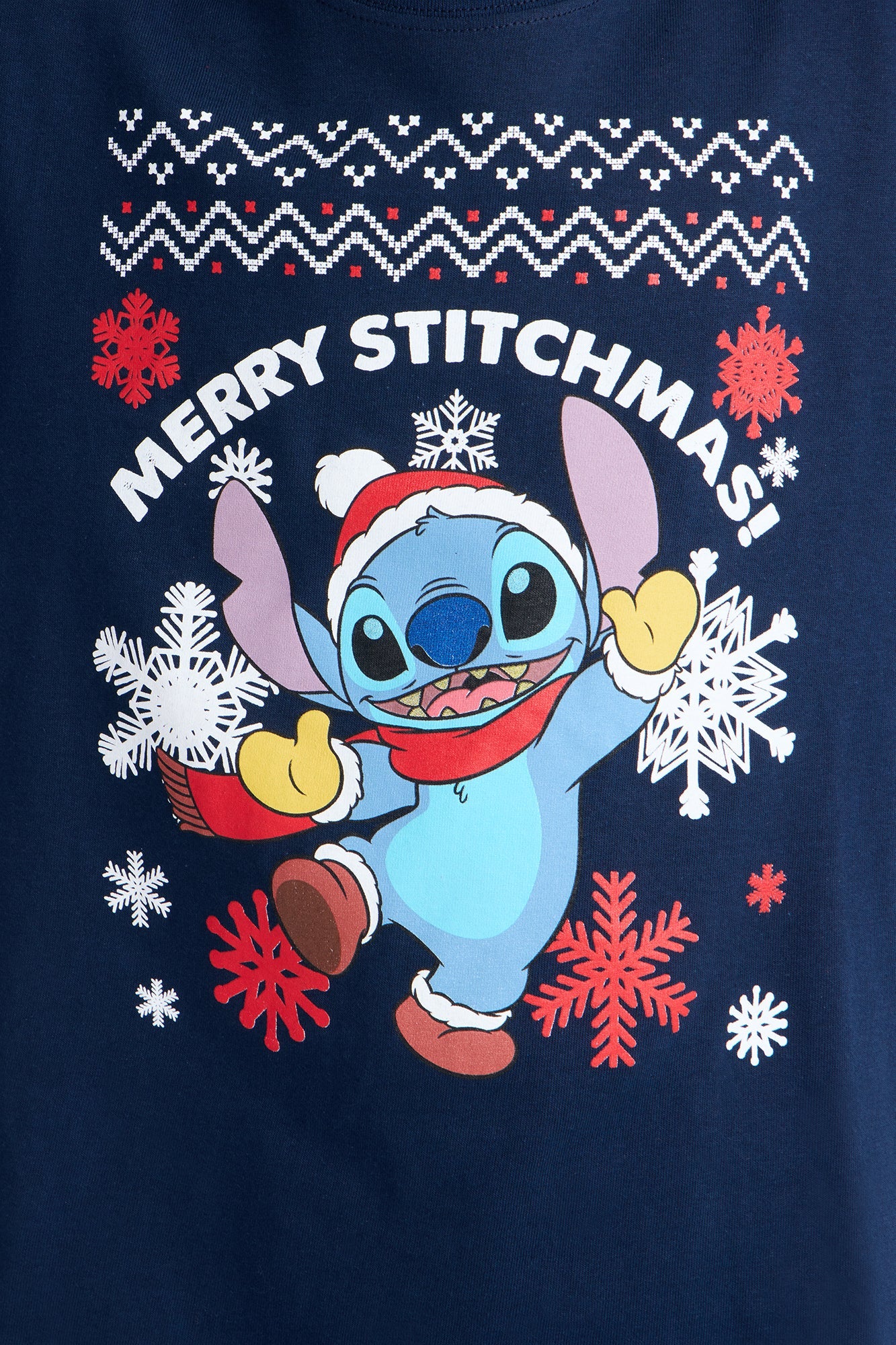 Mini Merry Stitchmas Short Sleeve Tee - Navy