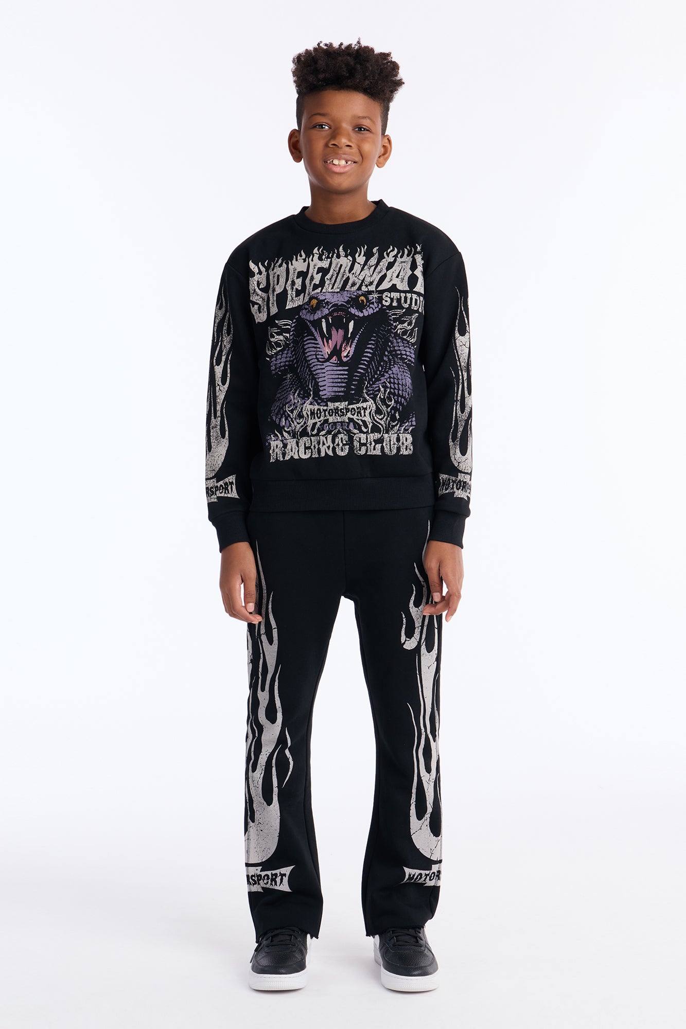 Mini Speedway Studio Crewneck Sweatshirt - Black