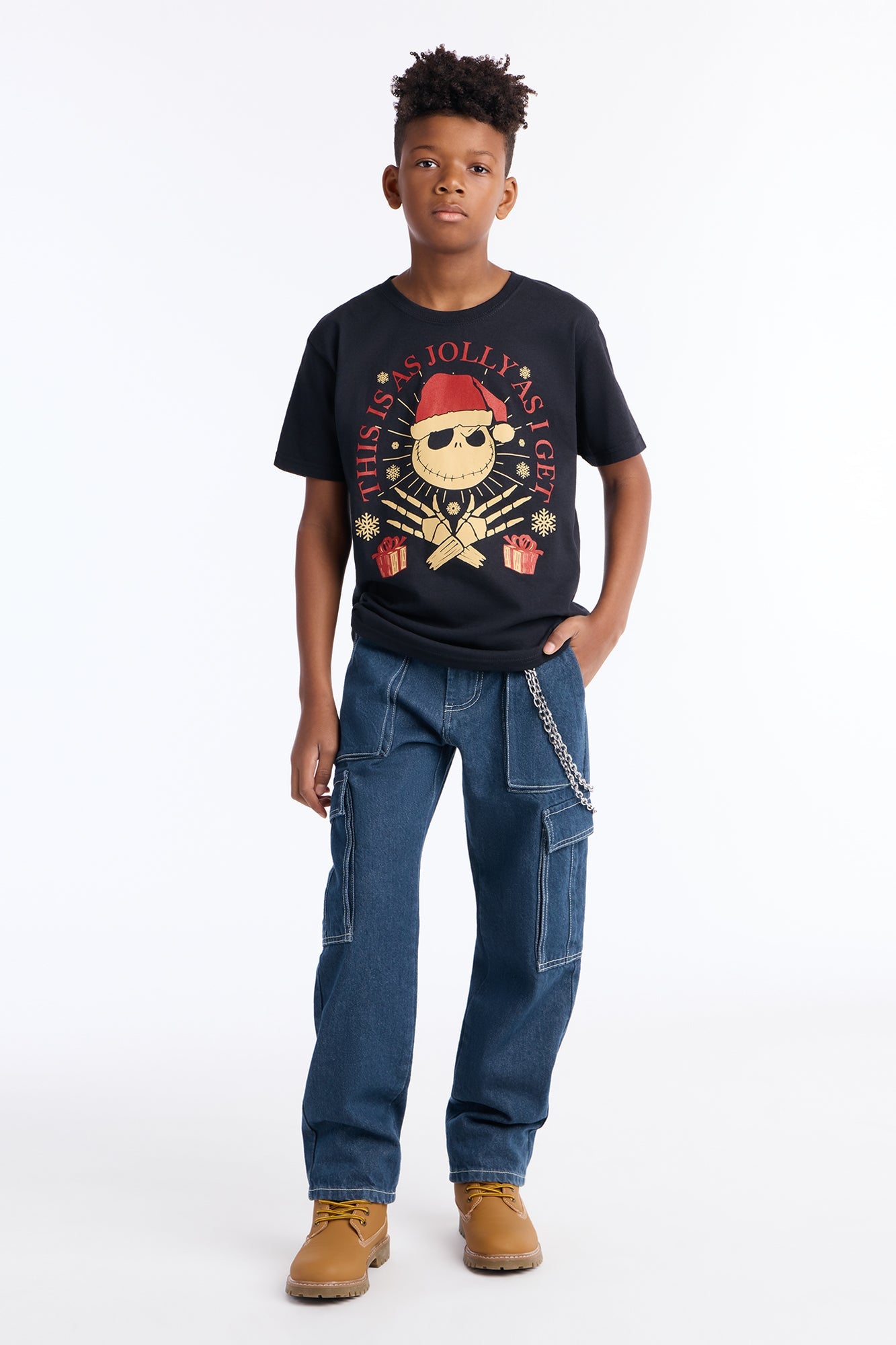 Mini Jack Skellington Jolly As I Get Short Sleeve Tee - Black