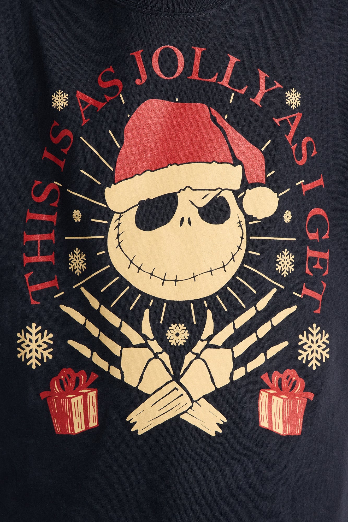 Mini Jack Skellington Jolly As I Get Short Sleeve Tee - Black
