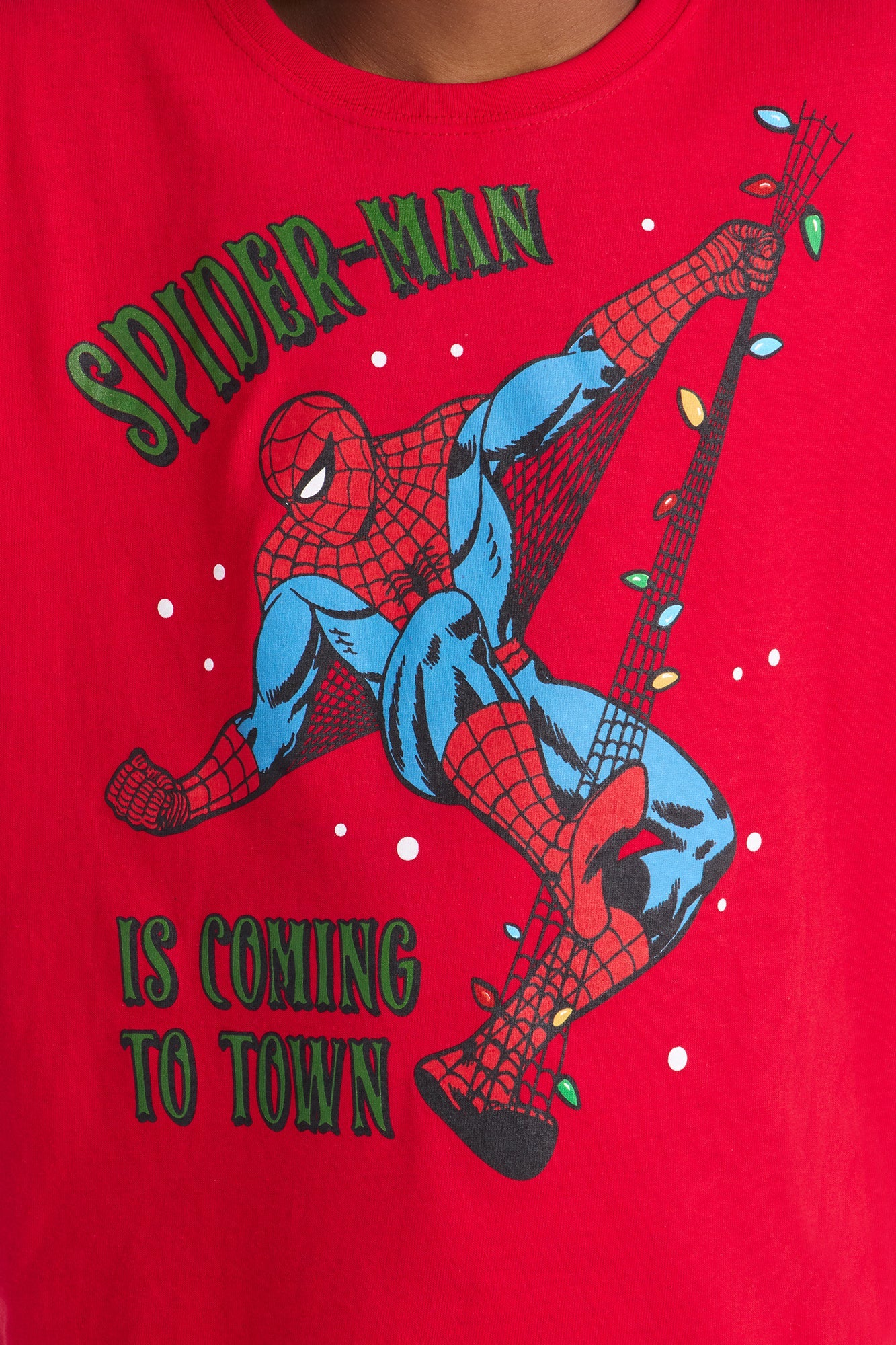Mini Spider-Man Is Coming To Town Short Sleeve Tee - Red