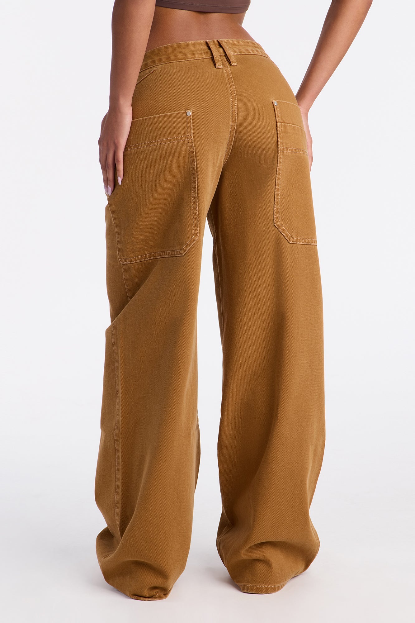 Lost Wanderer Utility Wide Leg Jeans - Khaki