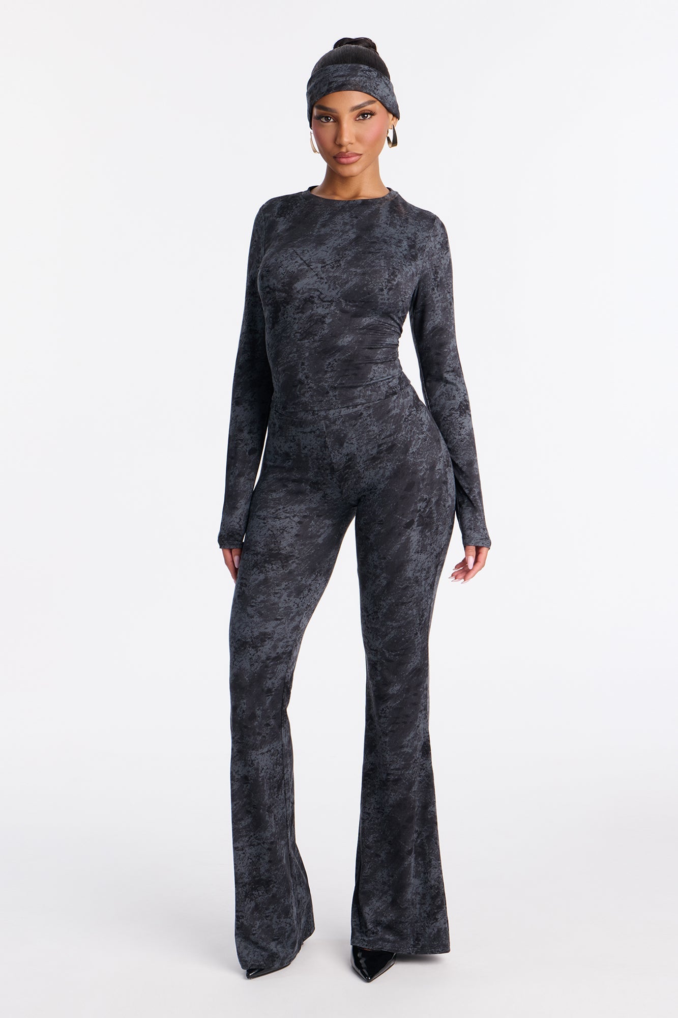 Penelope 3 Piece Flare Pant Set - Black