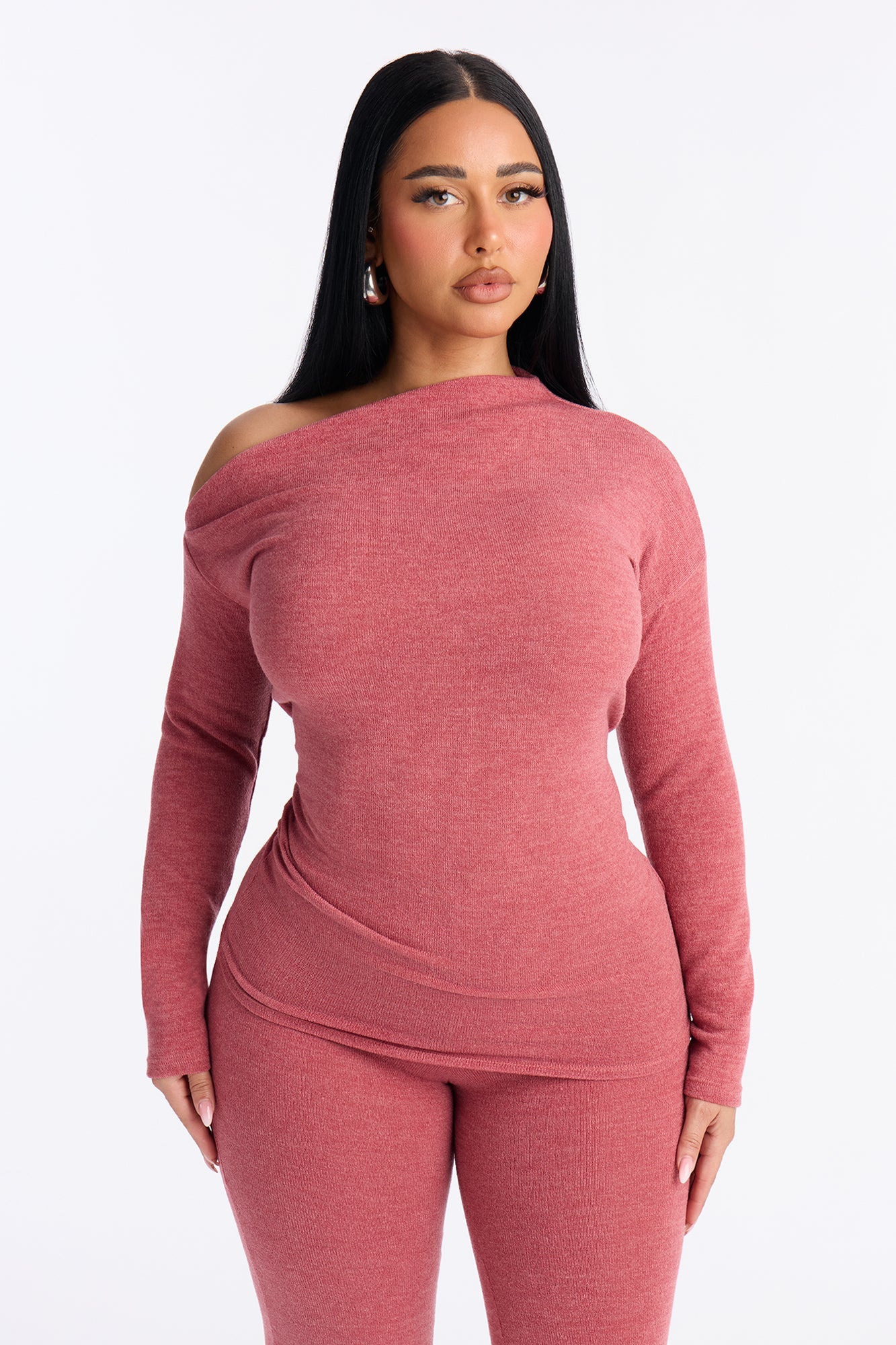 Tiana Off Shoulder Flare Pant Set - Mauve