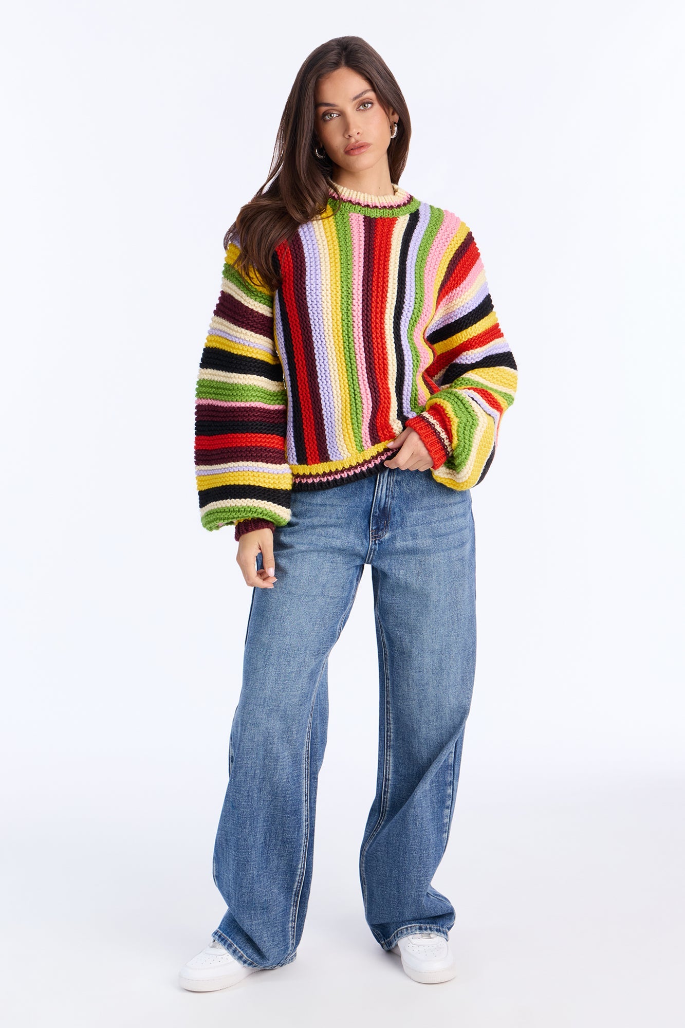 Shelby Chunky Knit Multi Color Sweater - Multi Color