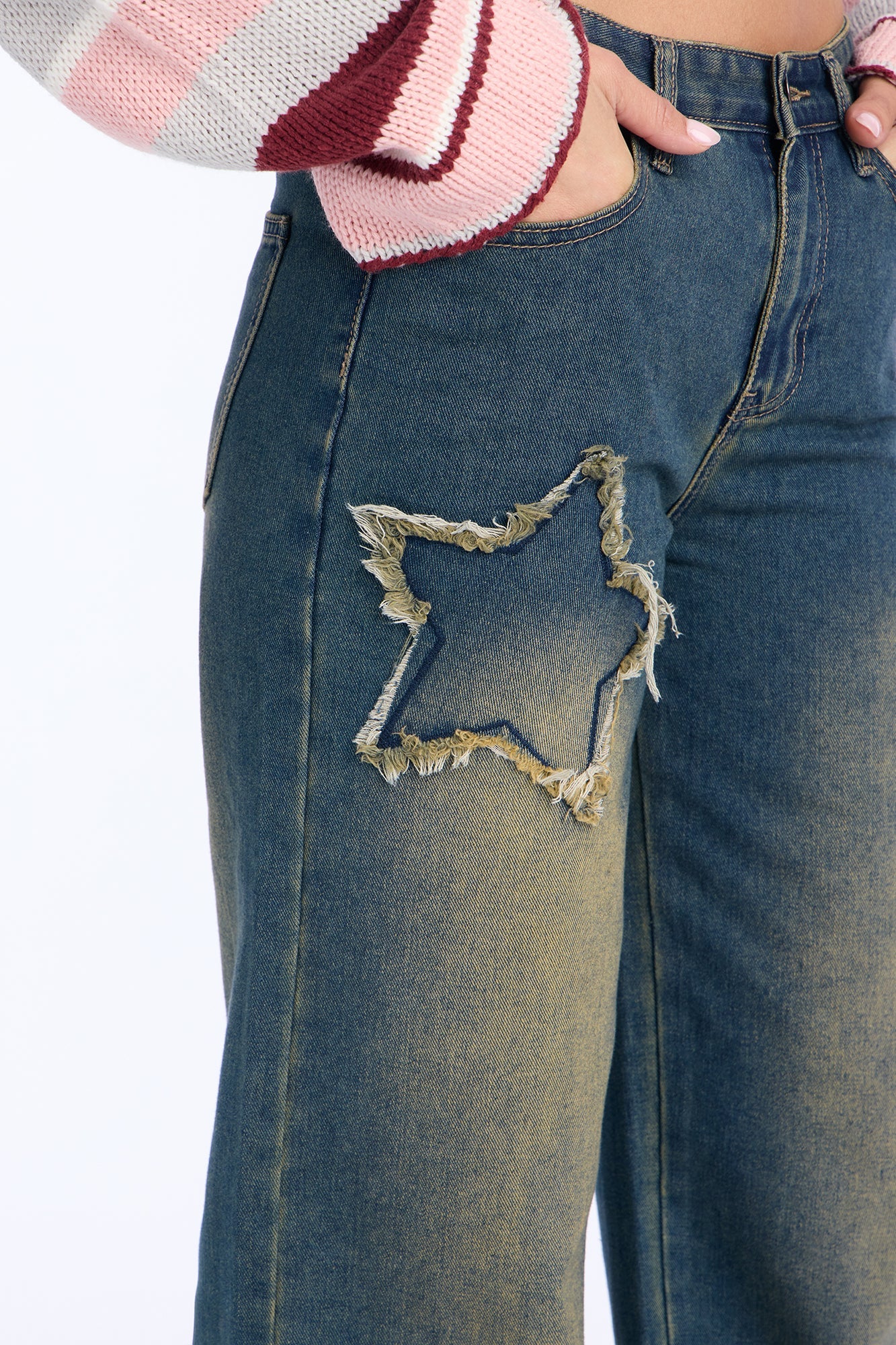 Brighter Than Stars Tinted Baggy Jeans - Dark Wash
