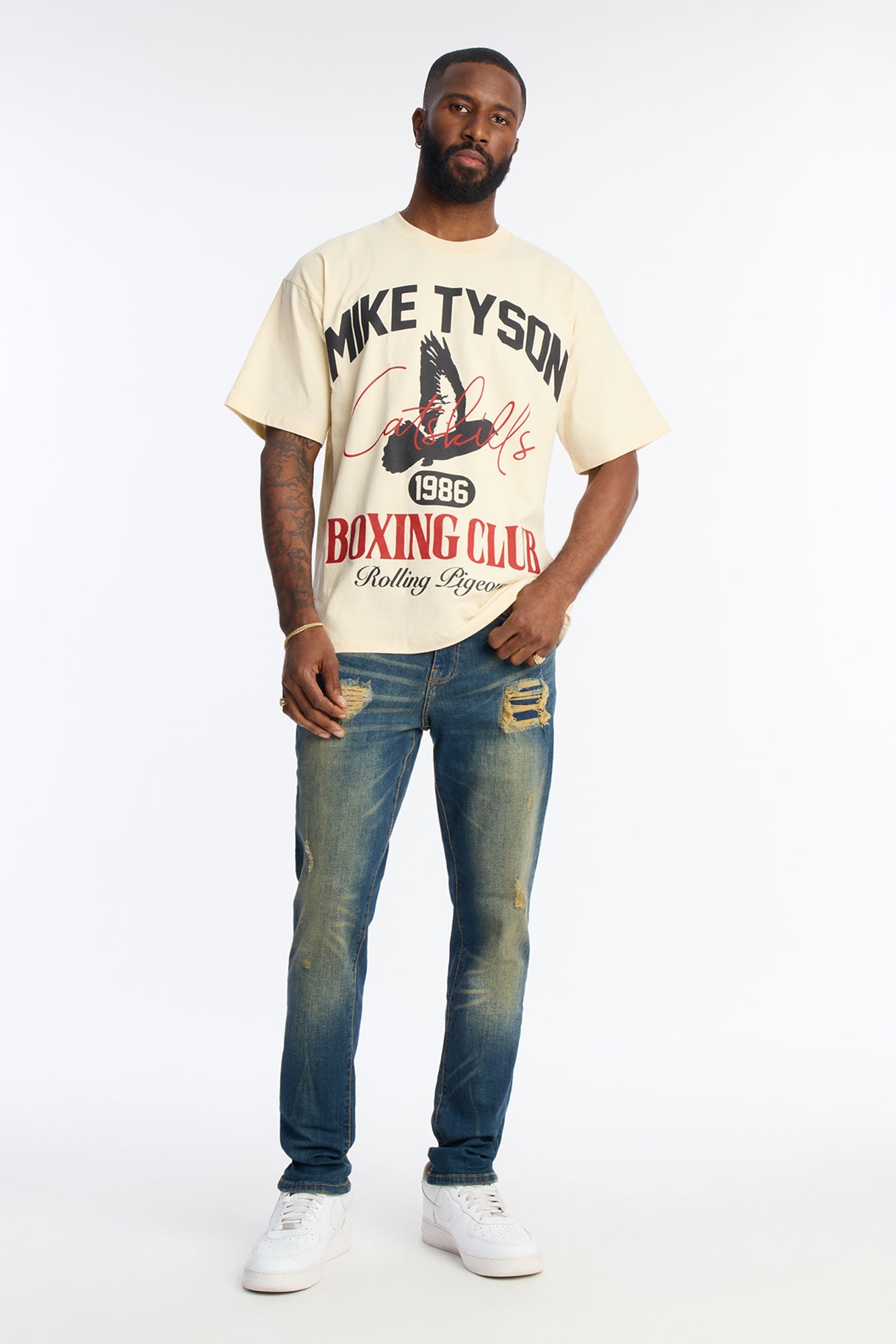 Mike Tyson Boxing Club Premium Short Sleeve Tee - Cream