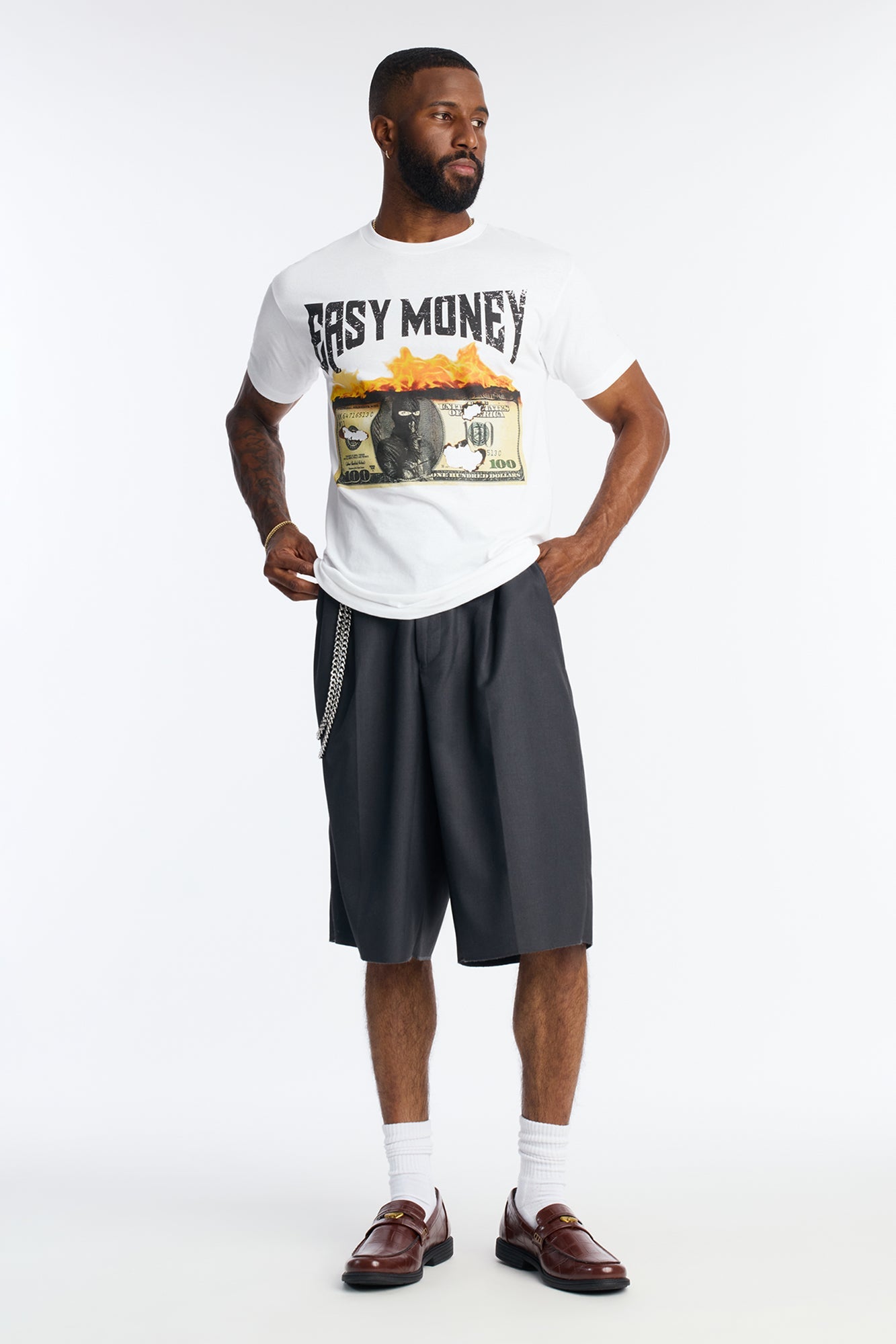 Easy Money Burns Short Sleeve Tee - White