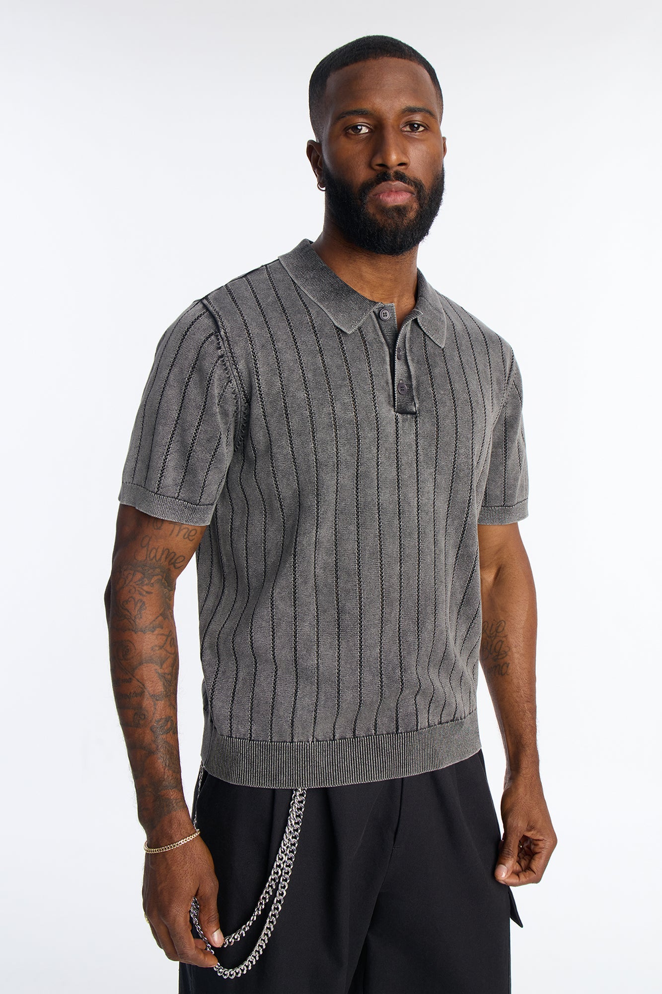Meru Washed Polo - Black