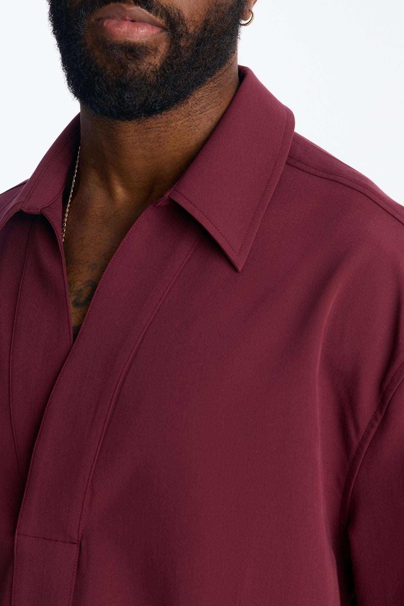Relaxed Apex Chevron Tailored Shirt - Burgundy