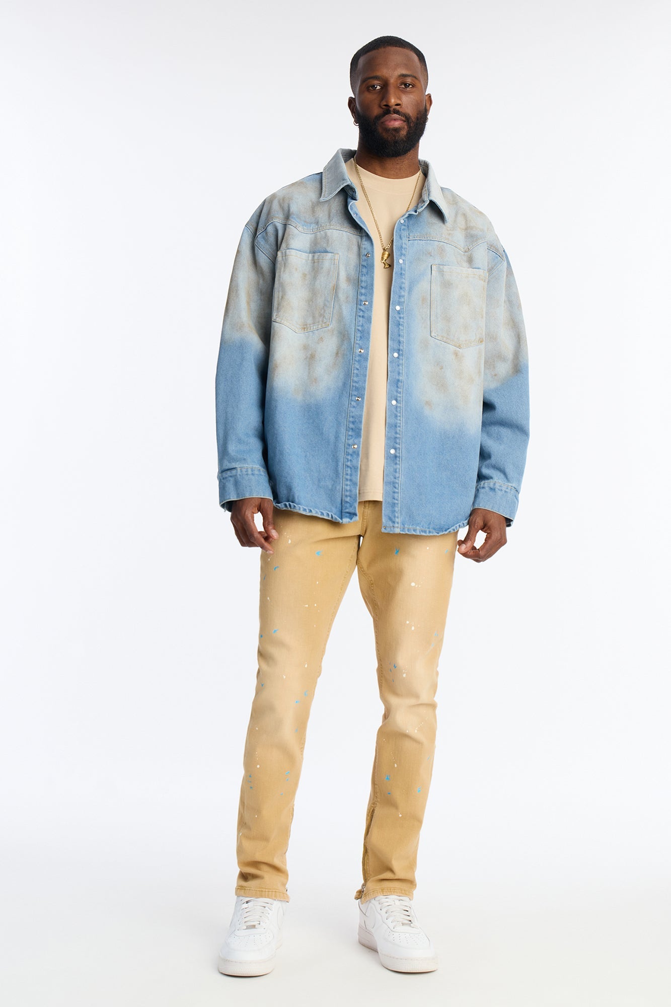Rust Rider Denim Button Up Shirt - Vintage Blue Wash