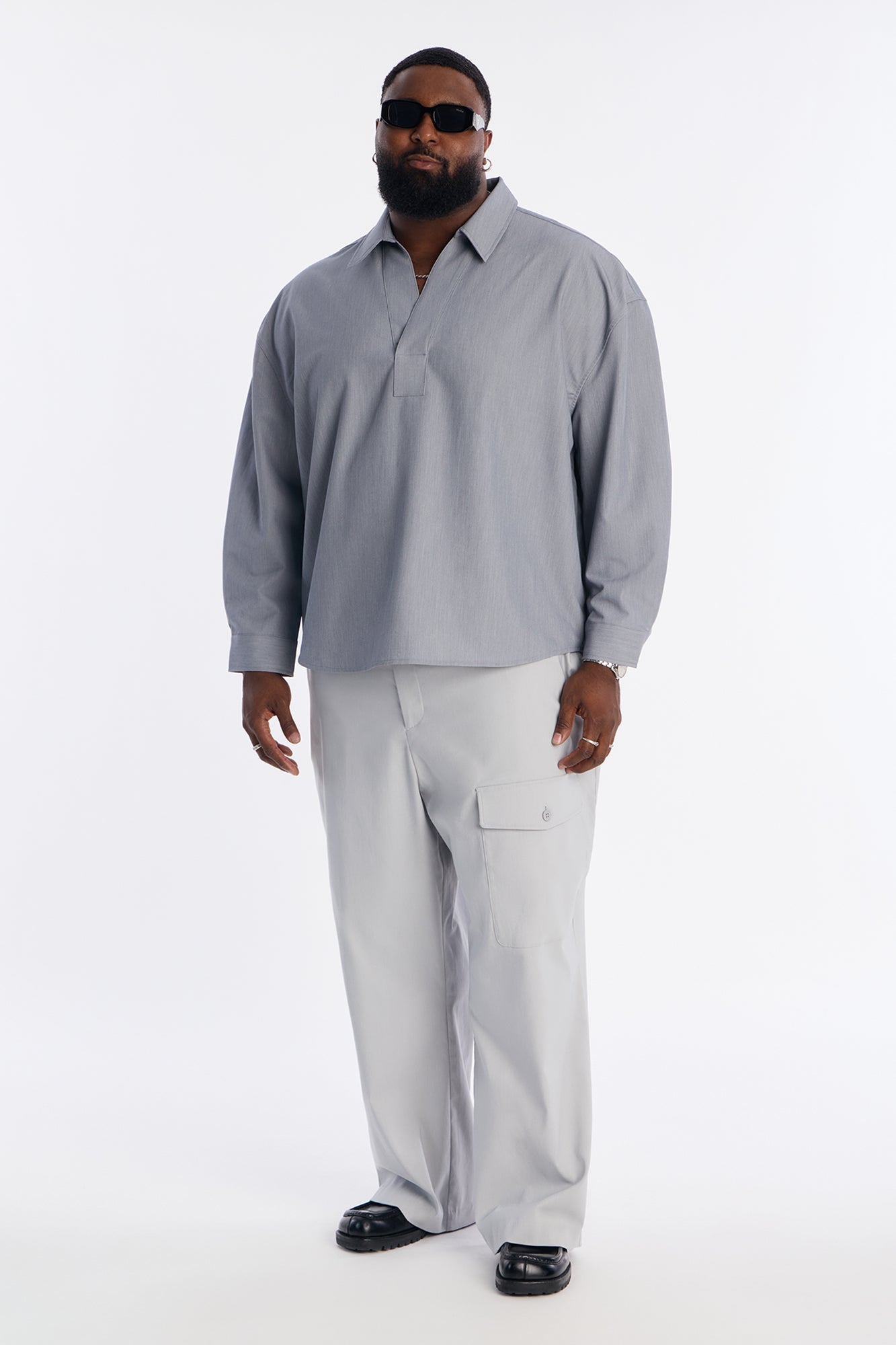 Relaxed Apex Chevron Tailored Shirt - Grey