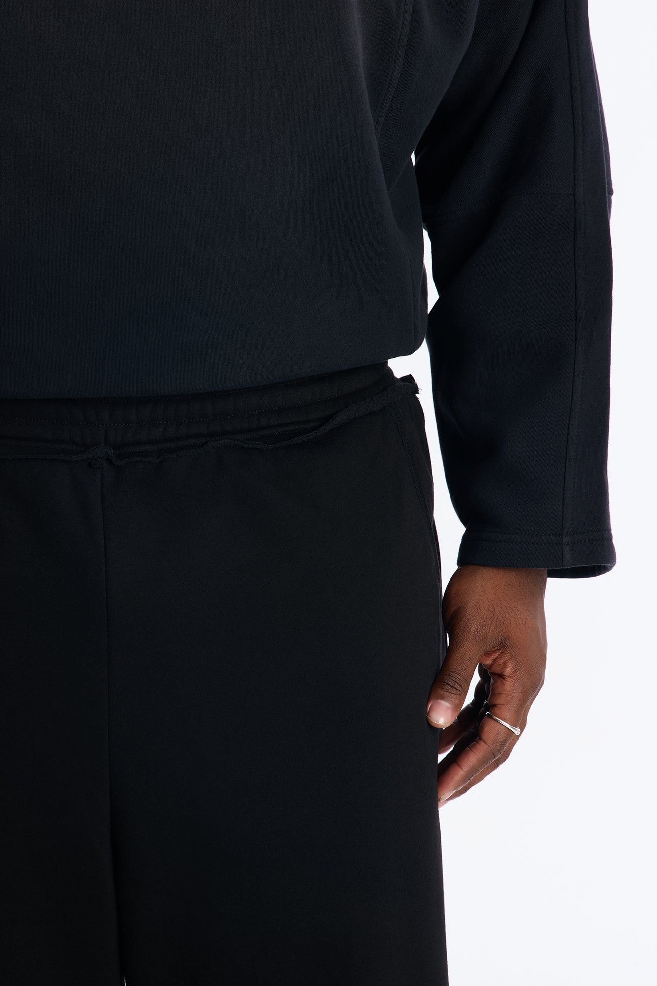 Raw Heavyweight Wide Leg Sweatpants - Black
