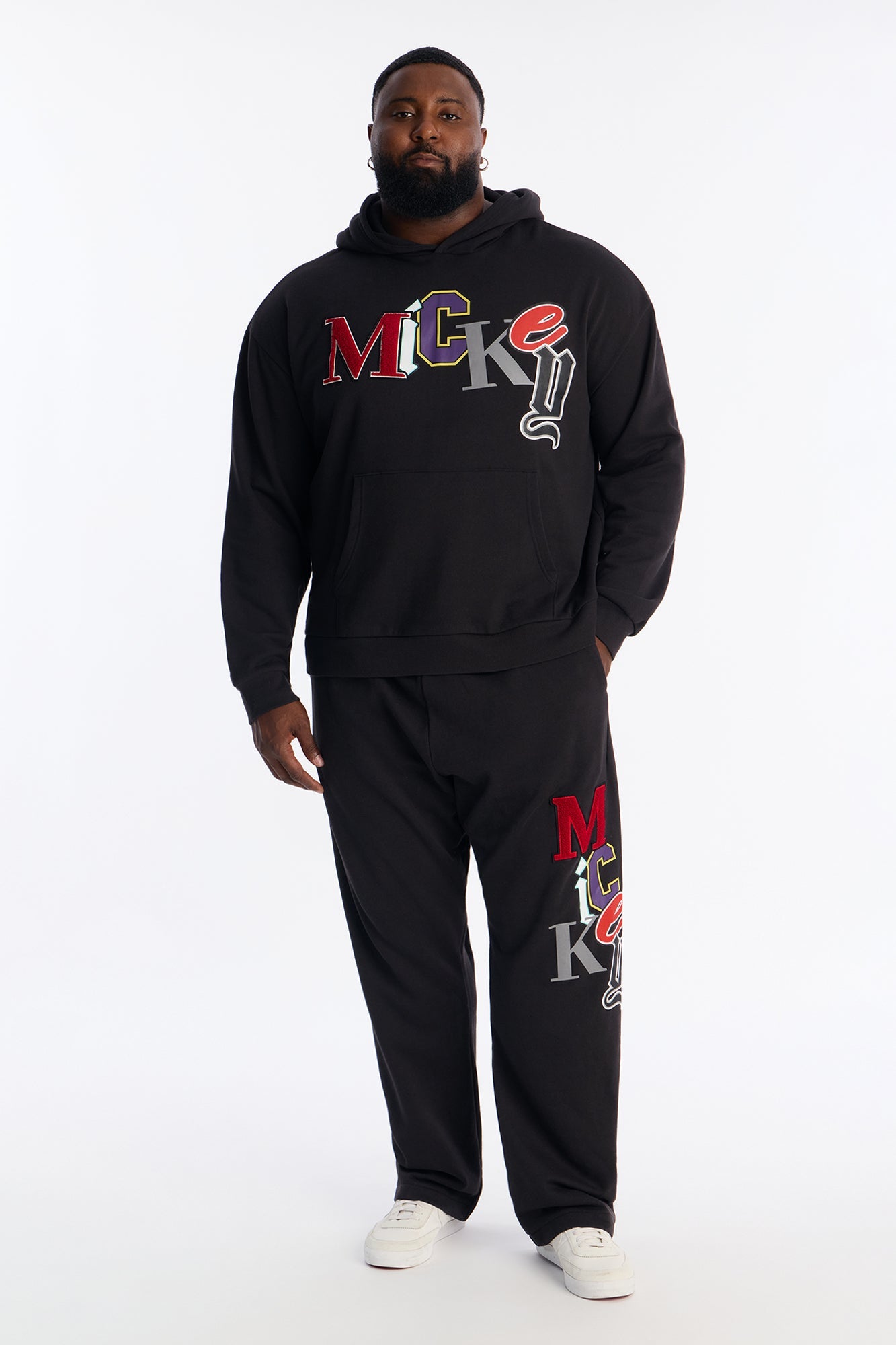 Disney Mickey Patch Wide Fit Sweatpants - Black Wash