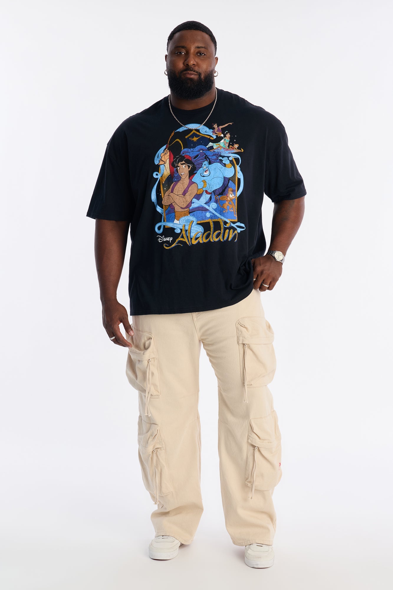Disney Aladdin Boxy Short Sleeve Tee - Black