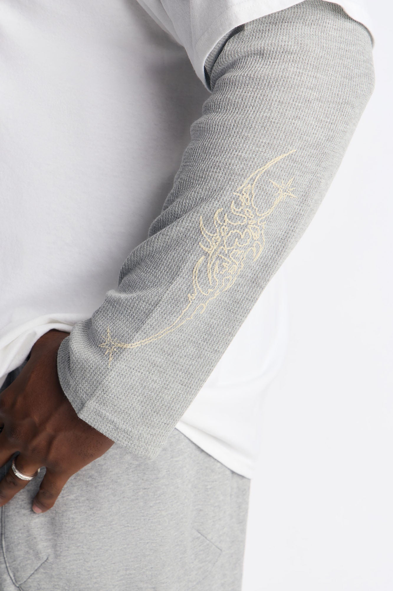 Angelic Thermal Twofer Tee - White/combo