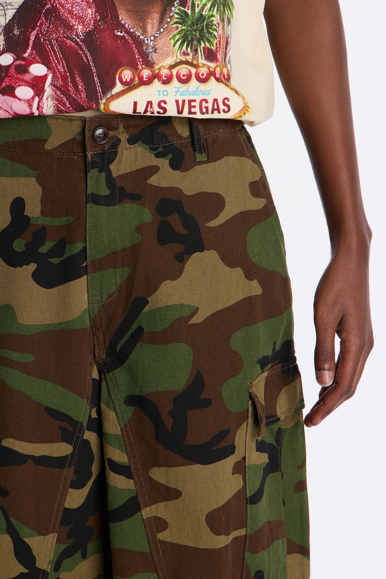 Wide Leg Mixed Worlds Combat Pant - Camouflage