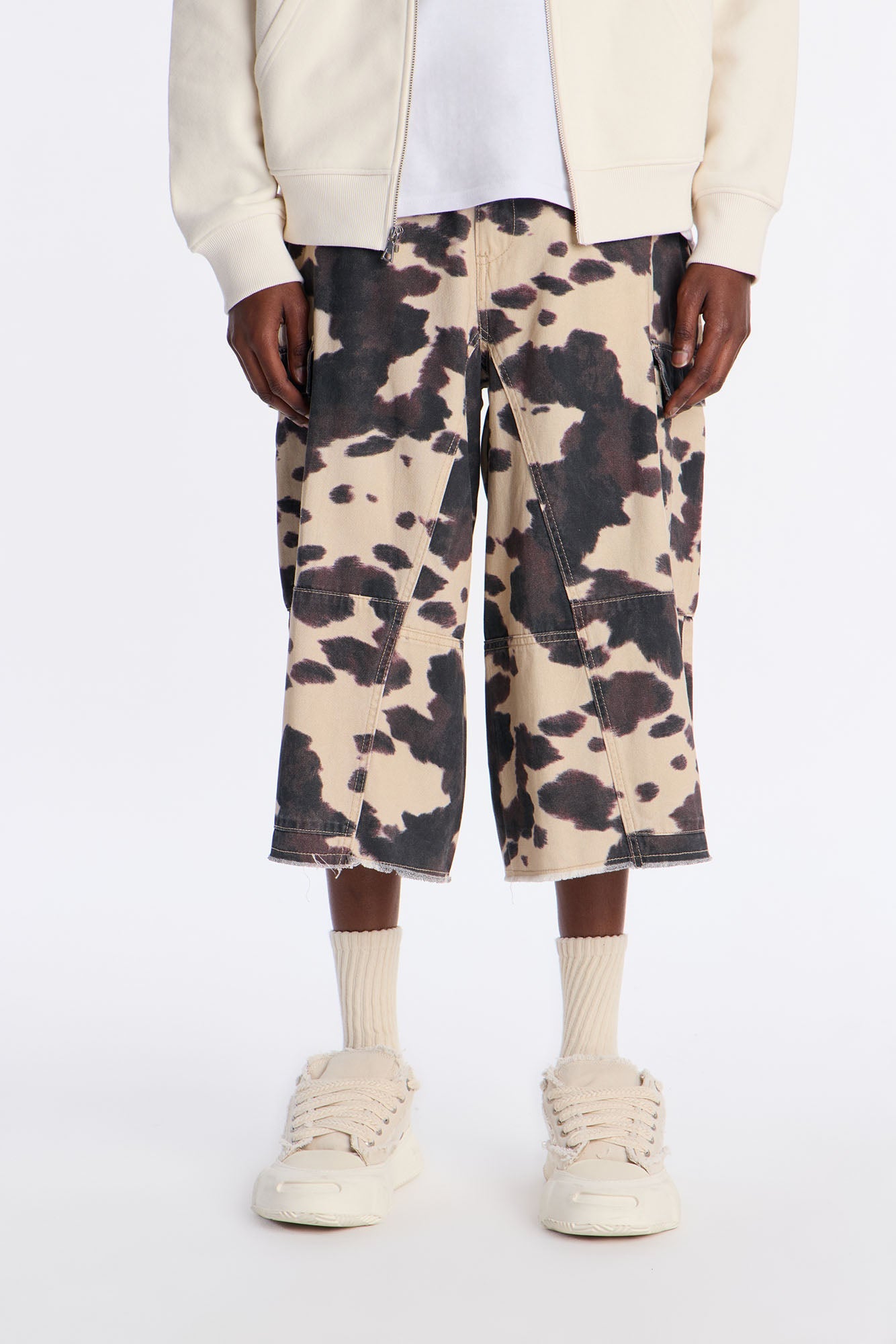 Baggy Arctic Camo Utility Shorts - Black/combo