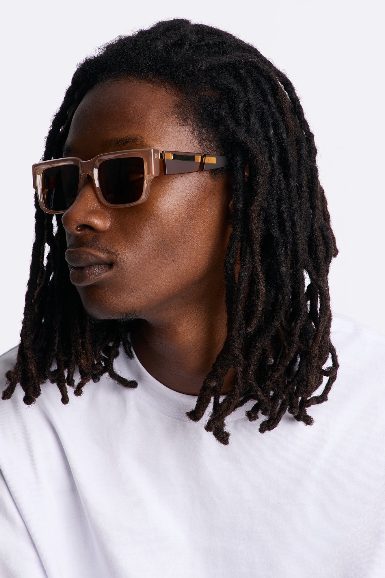 Illusion Square Frame Sunglasses - Brown