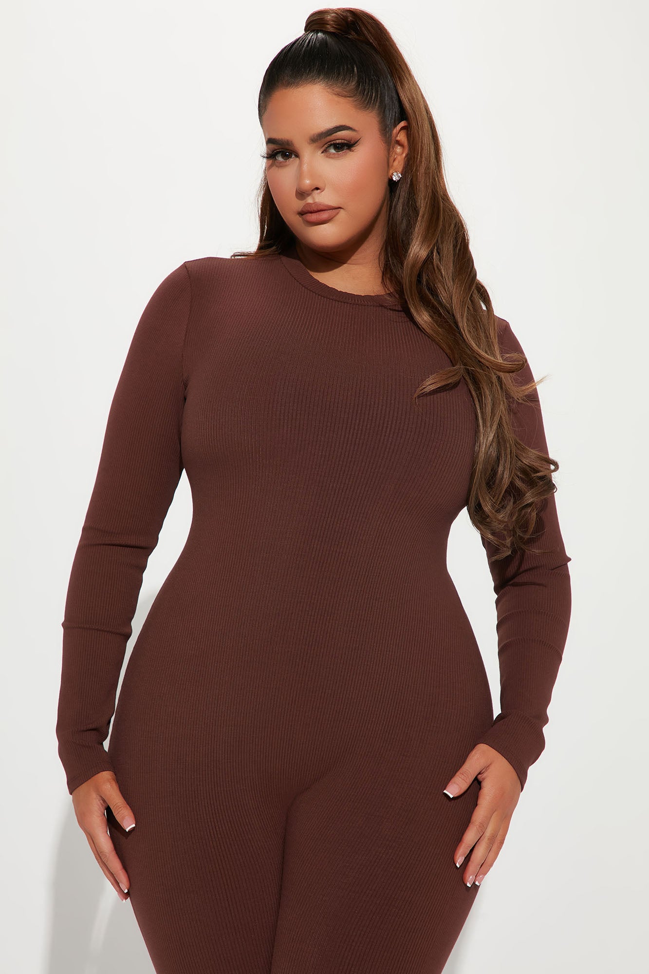 Maribel Snatched Jumpsuit - Chestnut