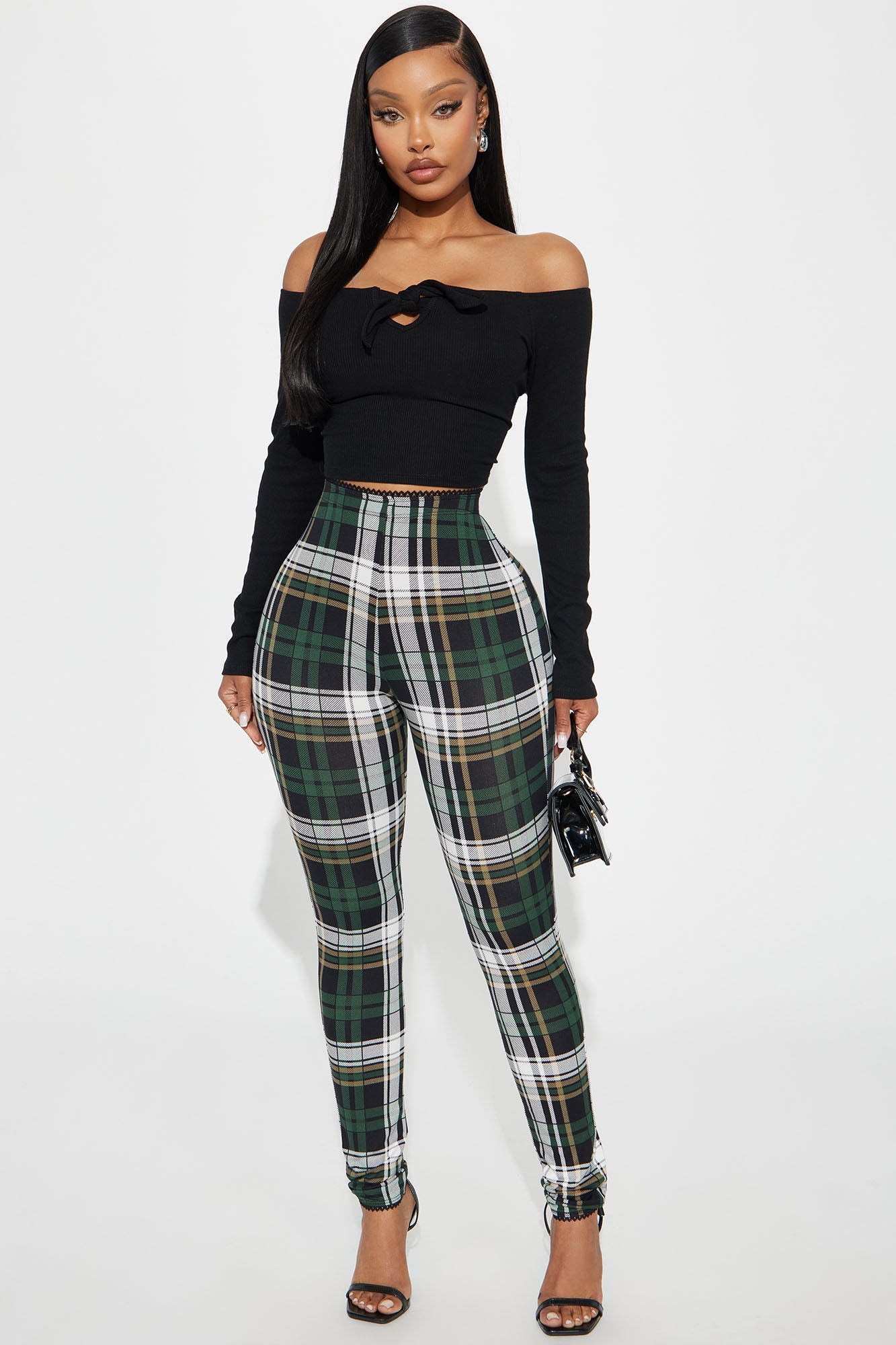 Camryn Plaid Legging - Green/combo
