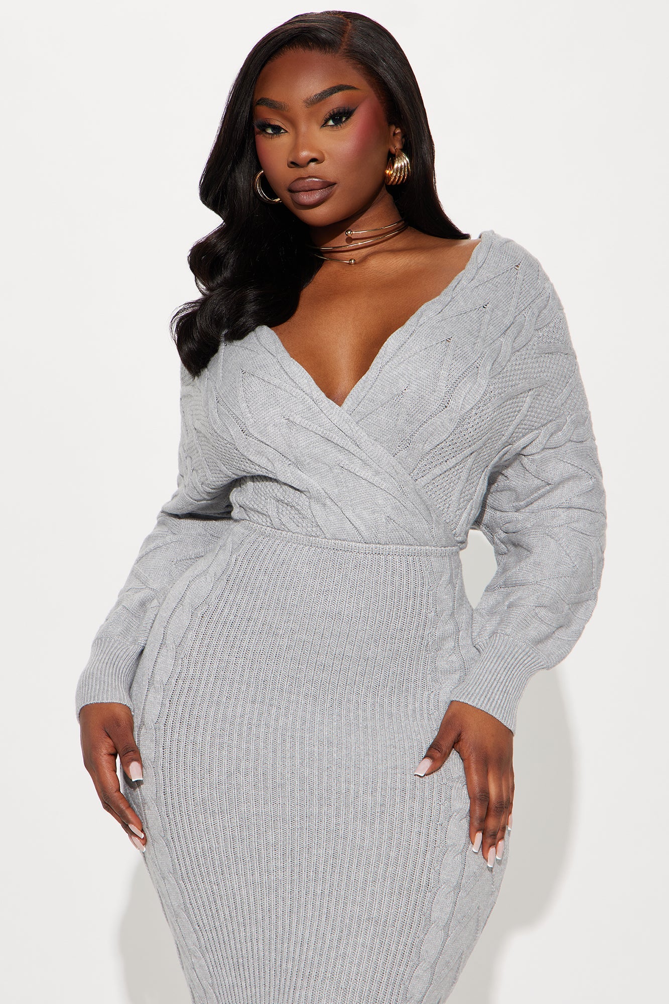 Mariana Sweater Maxi Dress - Heather Grey