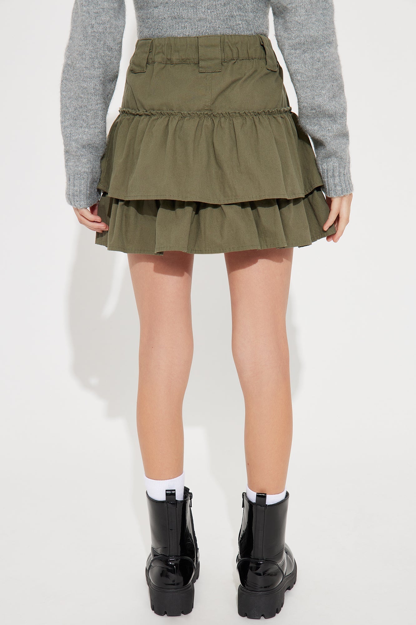 Mini Jennifer Tiered Ruffle Mini Skirt - Olive